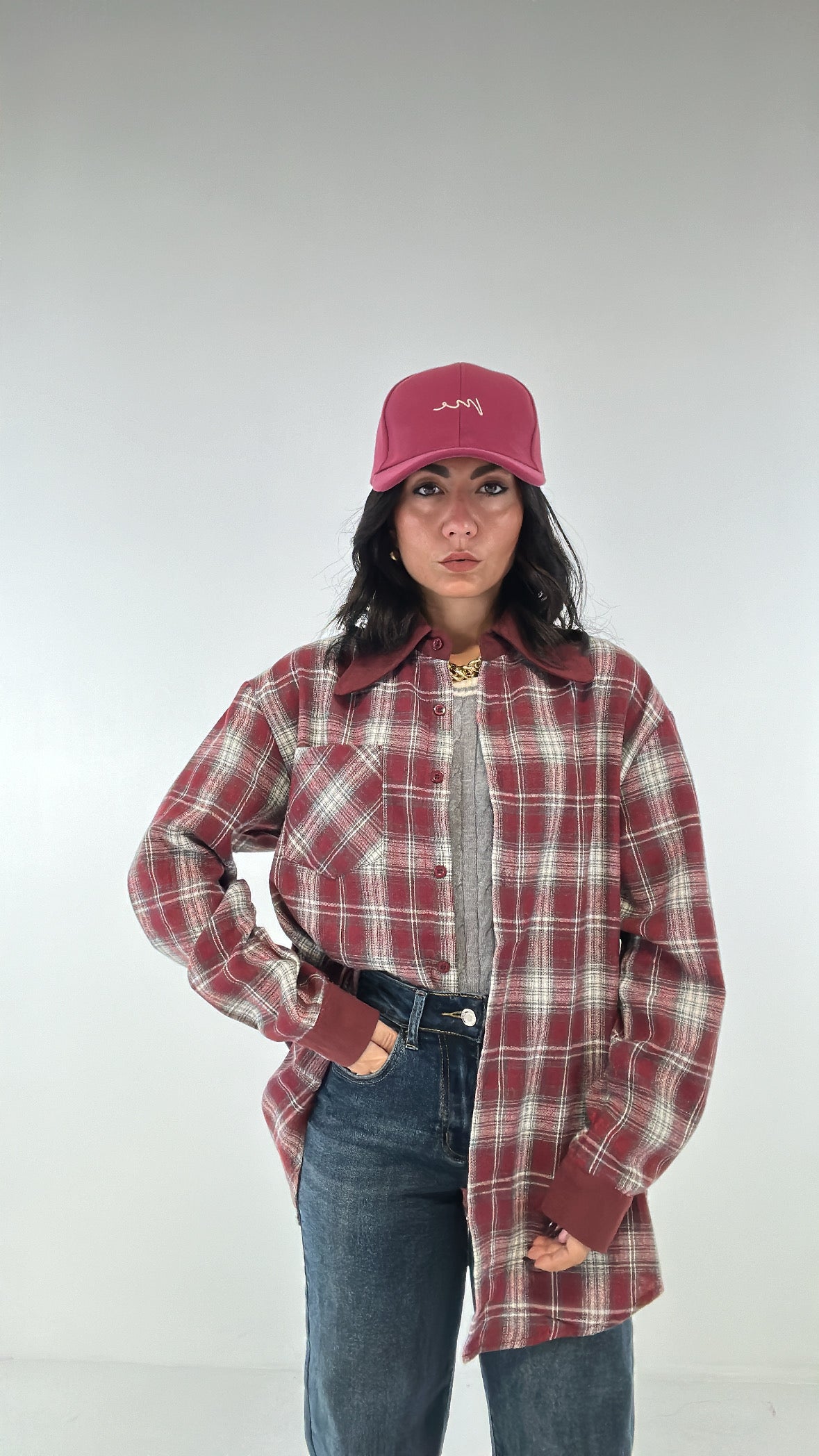 Camicia QUADRI PROFILATA - BORDEAUX