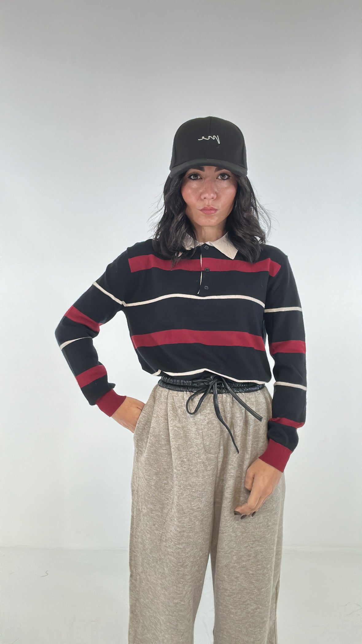 Pull POLO RIGHE - NERO