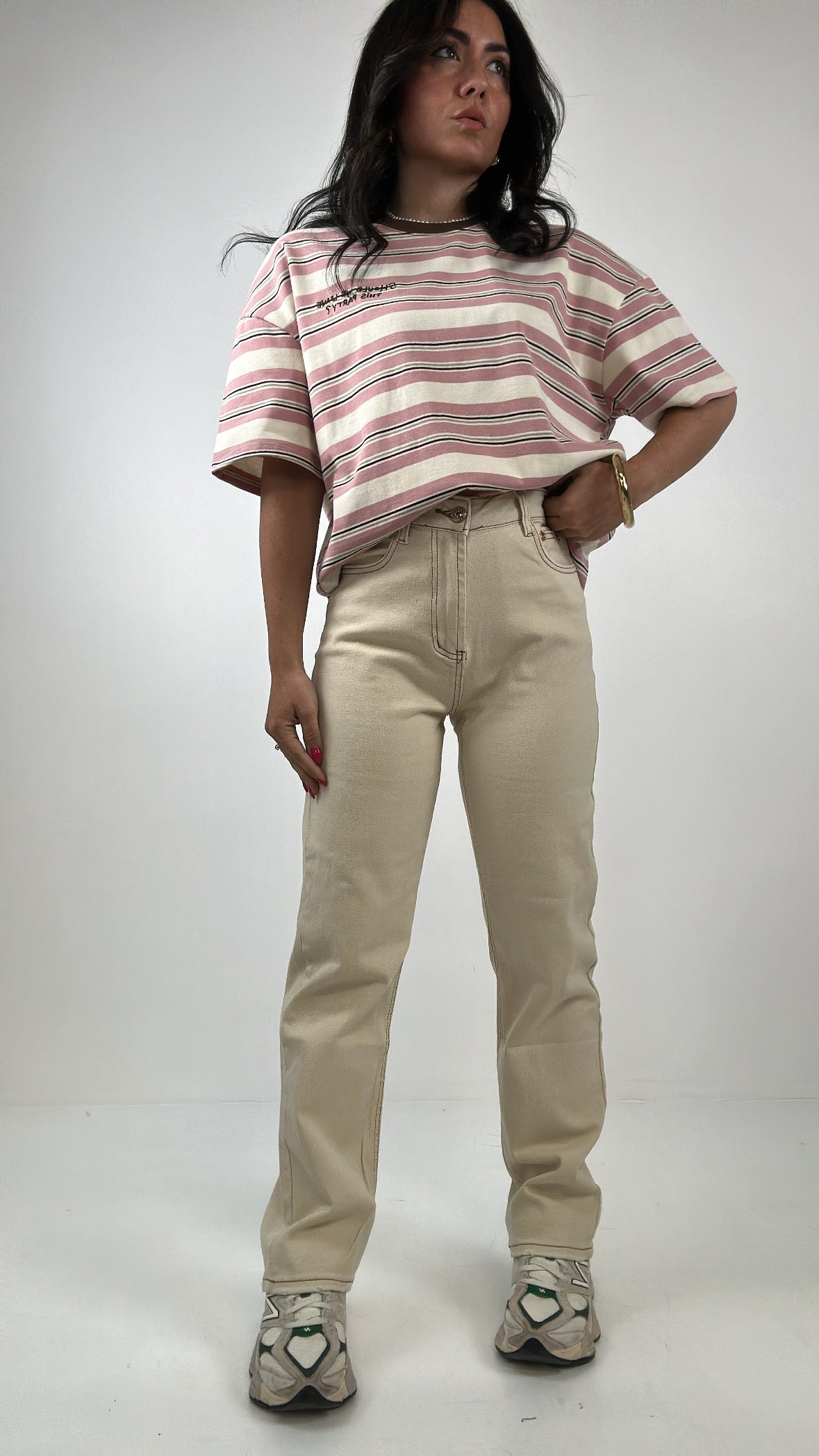Jeans IMPUNTURA BEIGE - PANNA