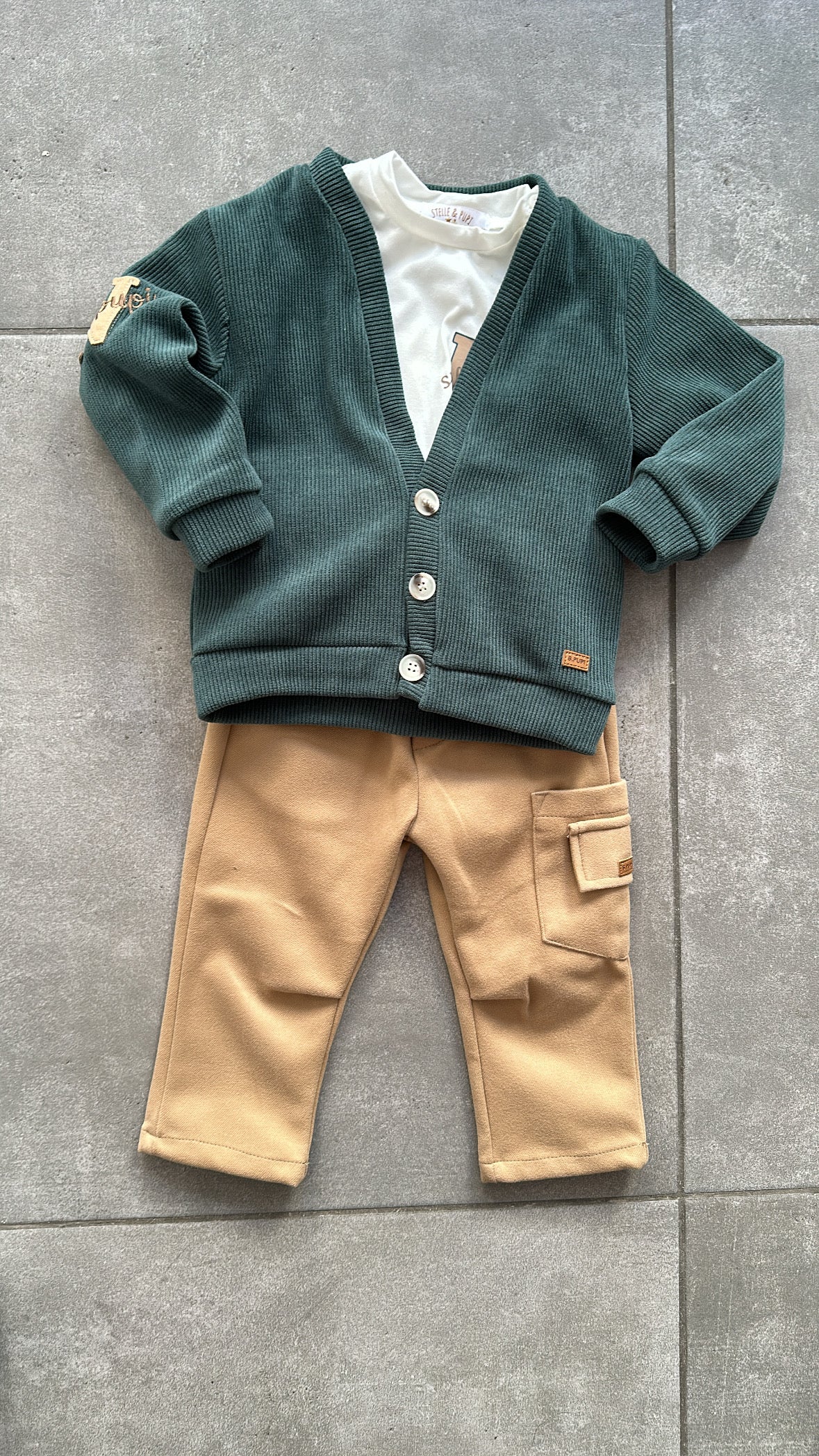 Completo CON CARDIGAN 12-36M - VERDE