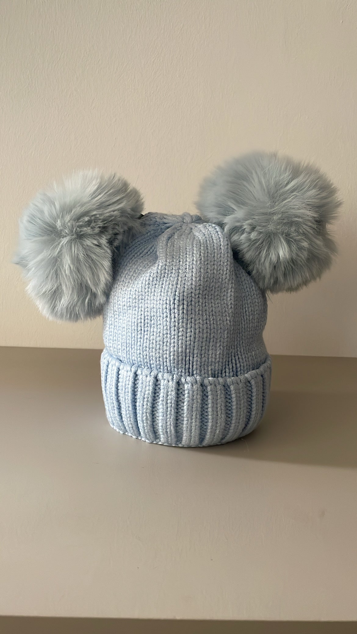 Cappellino DOPPIO PON PON - CELESTE