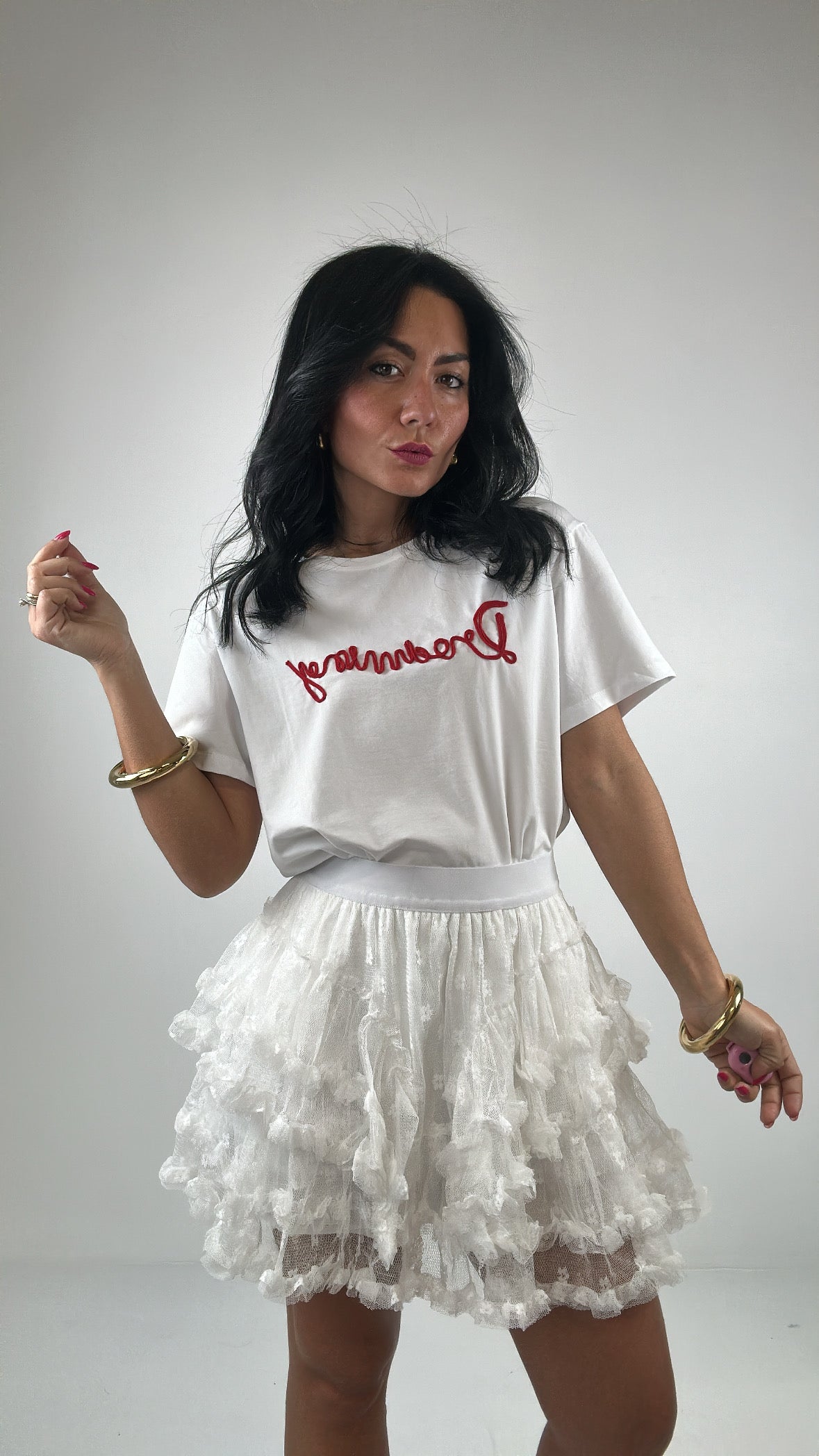 Gonna TULLE PIZZZO - BIANCO