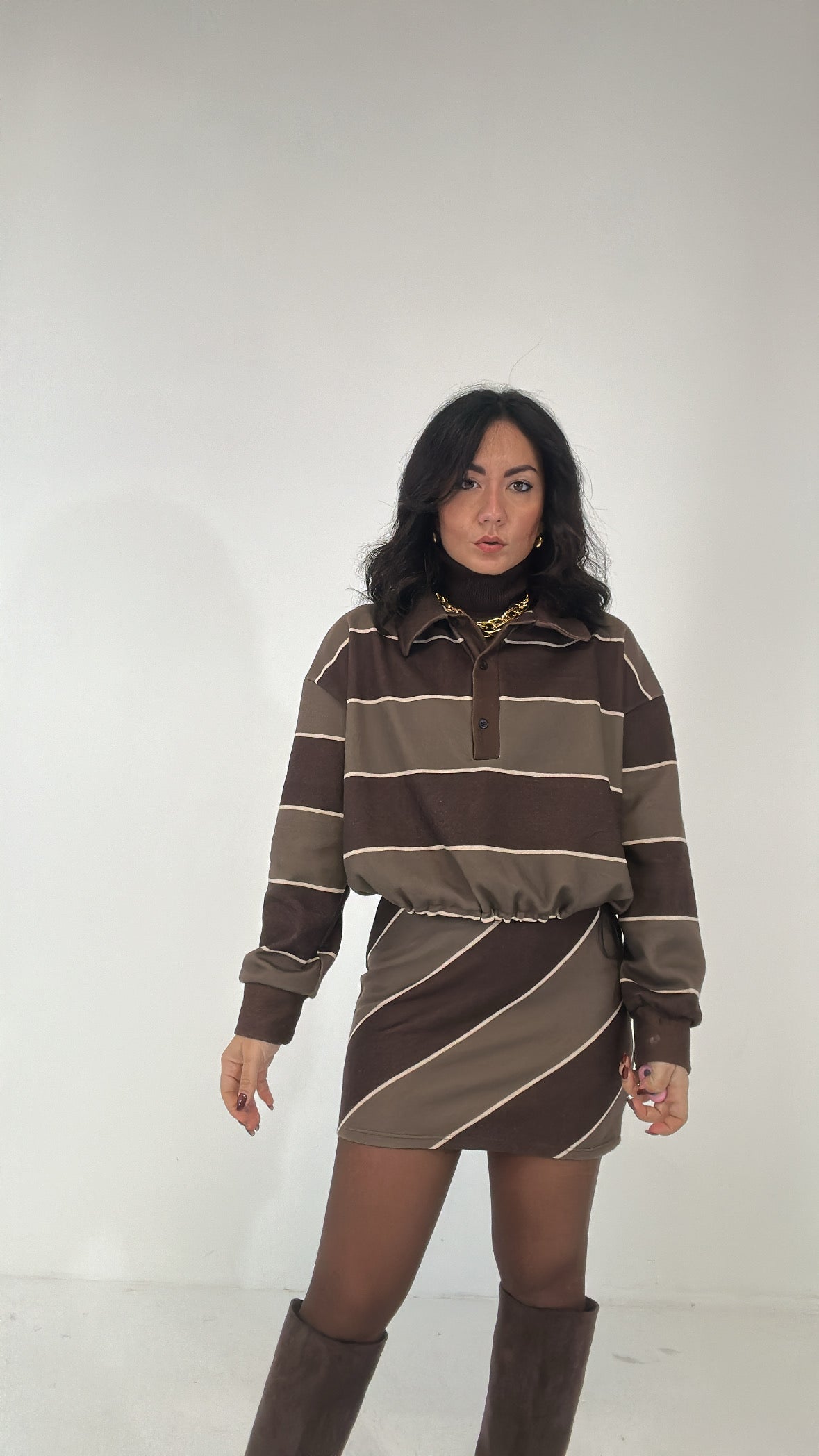 Completo RIGHE TRASVERSALI - MARRONE