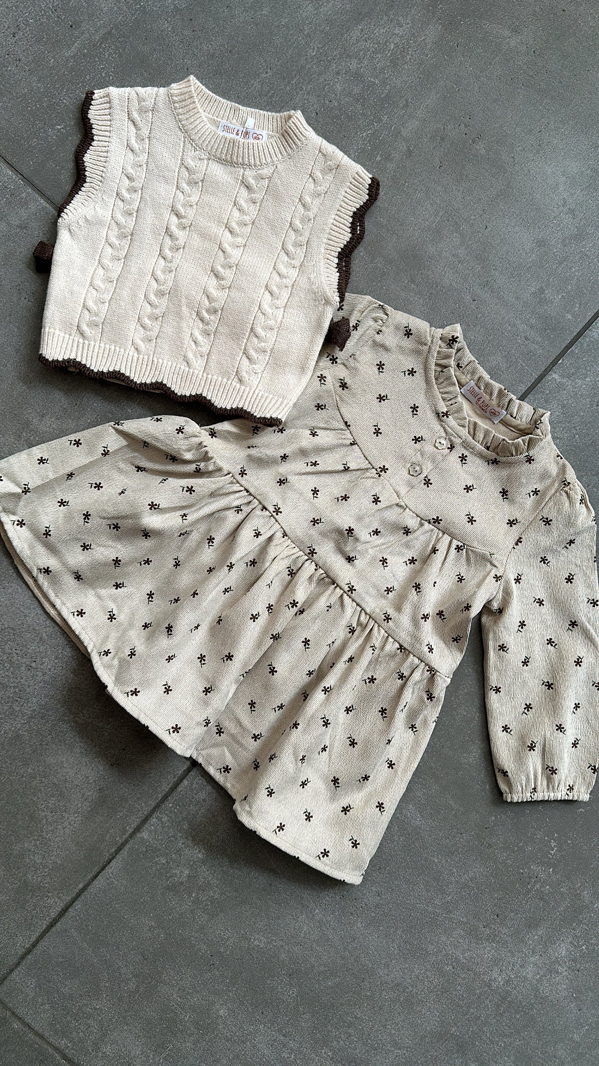 Vestitino CON MAGLIONCINO 12-36M - BEIGE