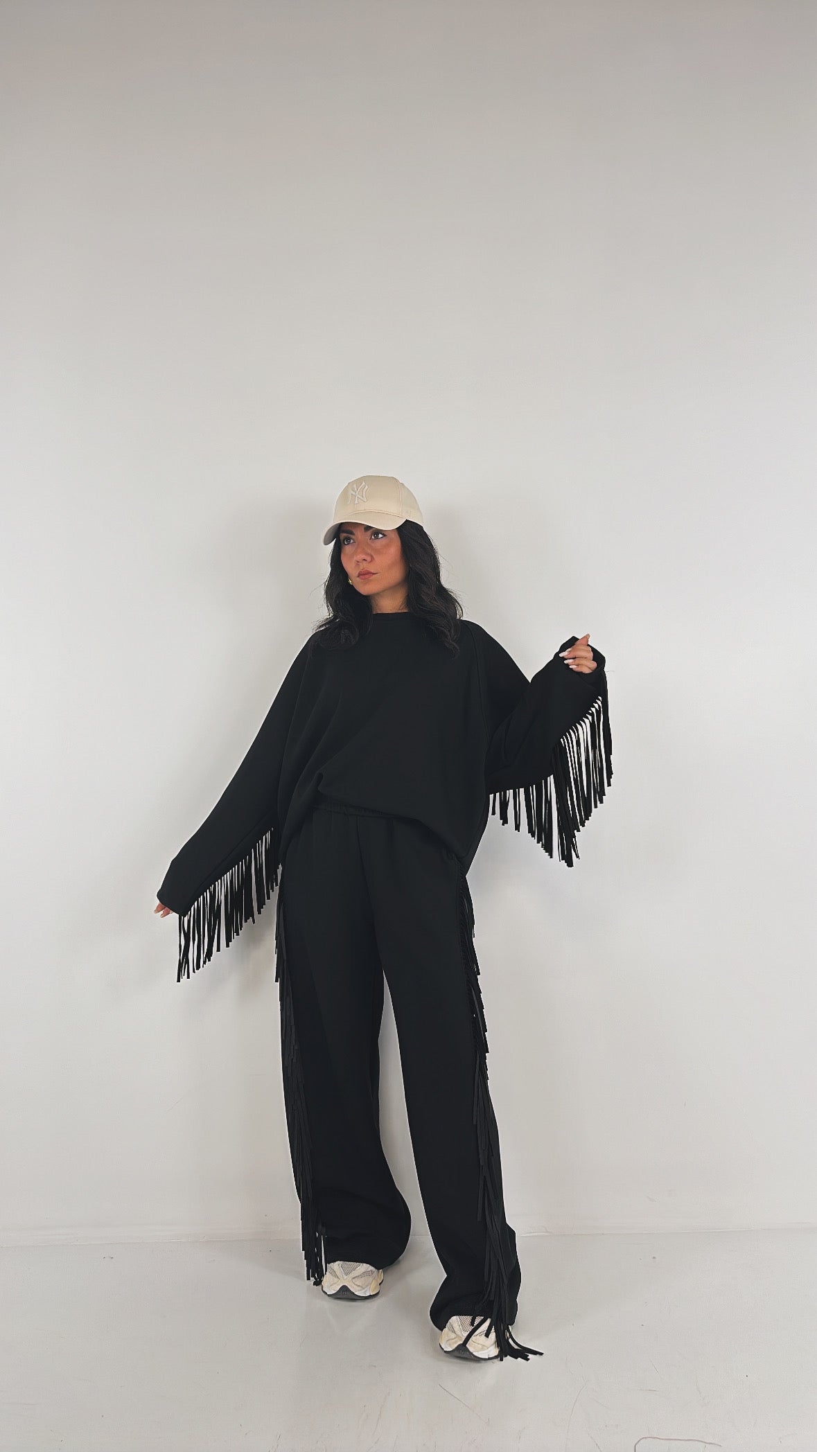 Pantalone LUMINA FRANGE - NERO