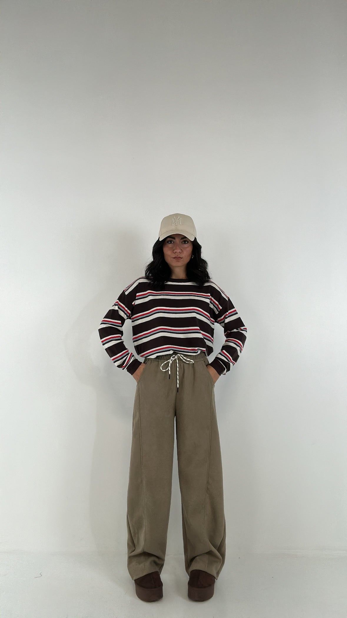Pantalone BALLOON VELLUTO - KHAKI