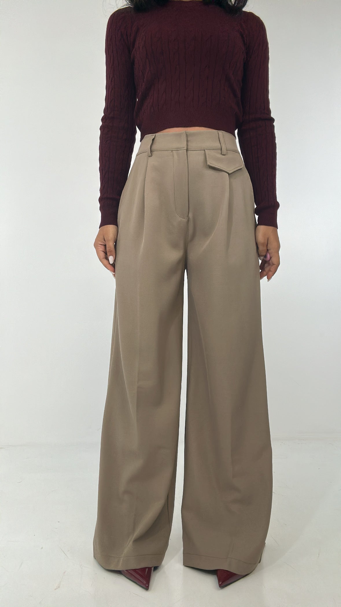 Pantalone PALAZZO TASCHINO - FANGO