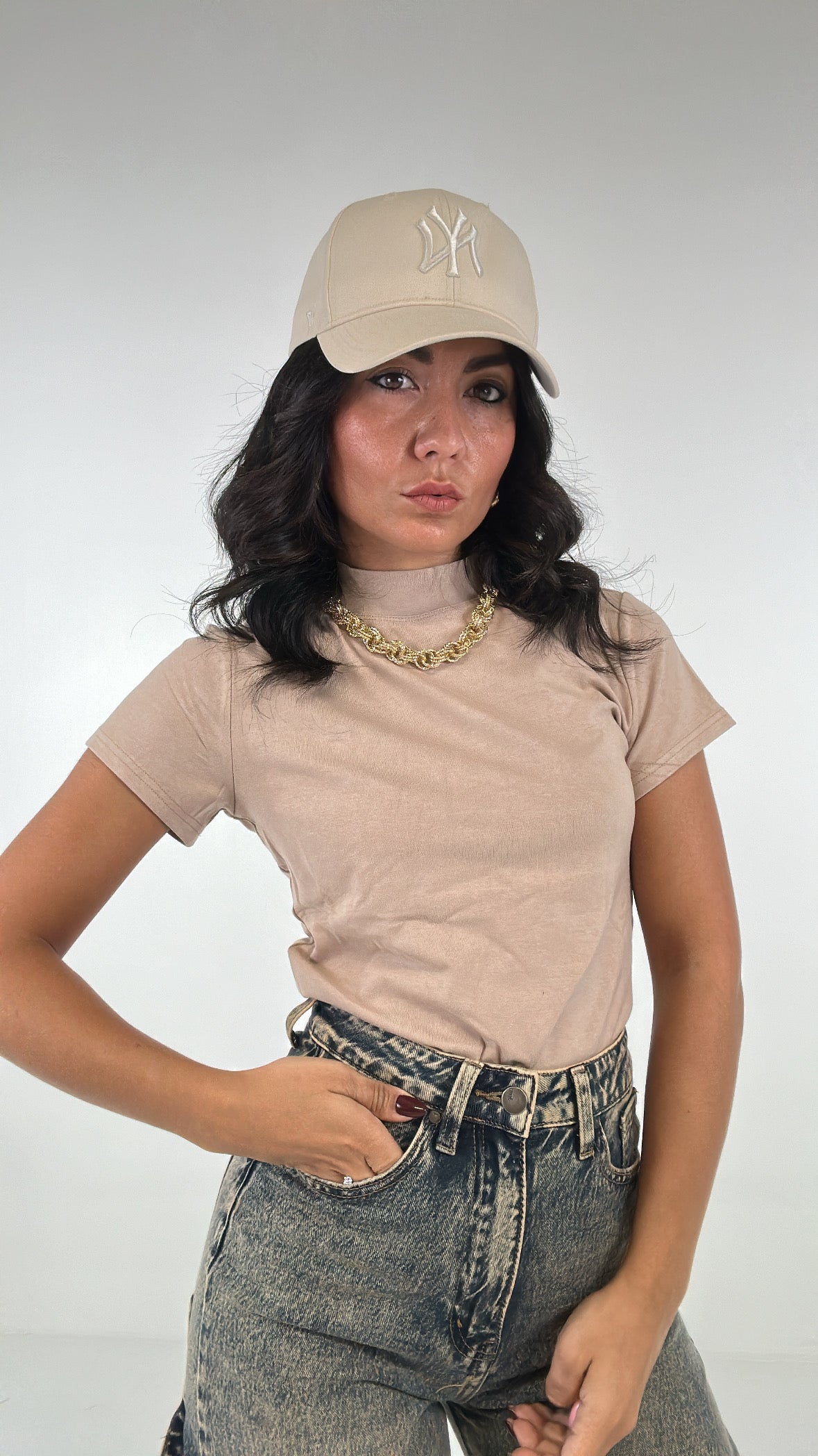 T-shirt MEZZOCOLLO - BEIGE