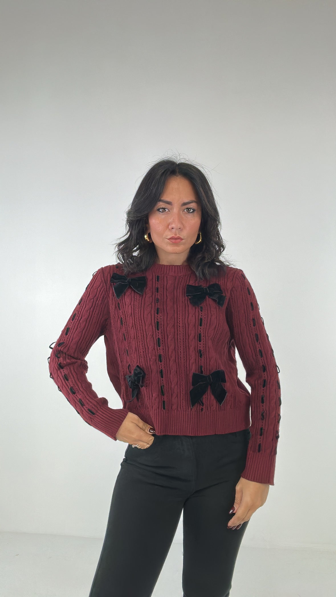 Pull FIOCCHI VELLUTO - BORDEAUX