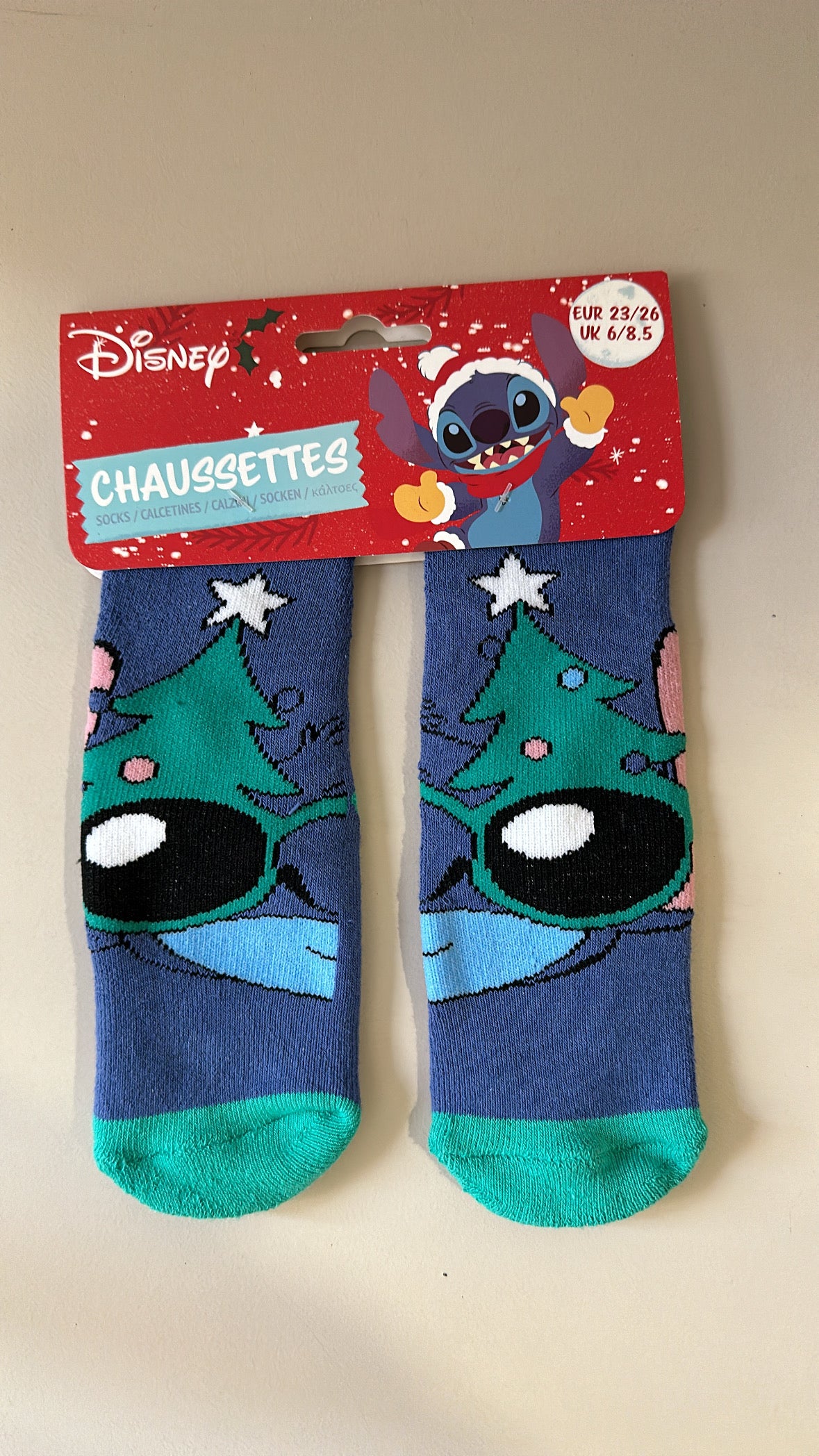 Calze NATALE STITCH ANTISCIVOLO - VERDE