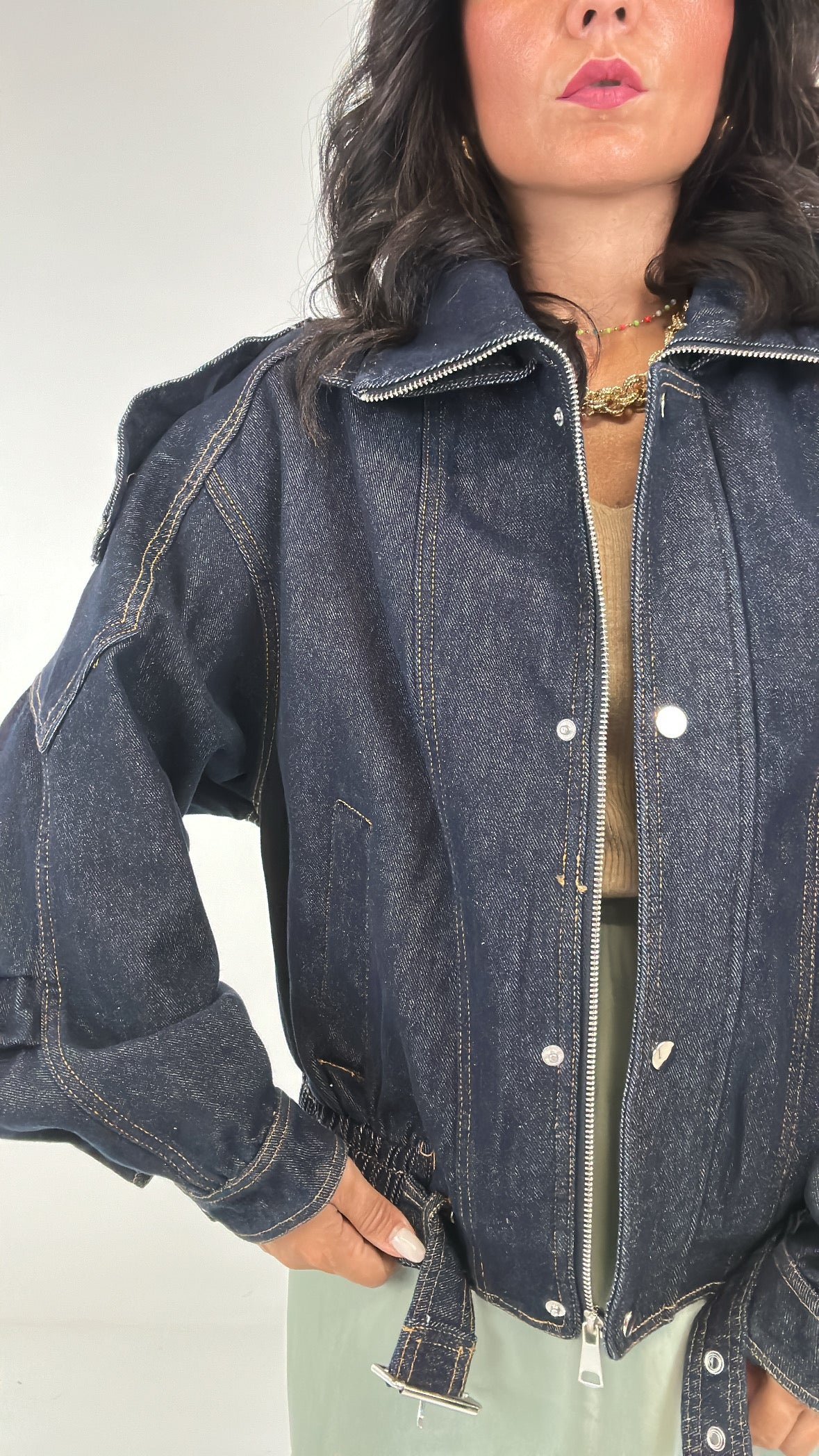 Bomber INTERNO MACULATO - JEANS