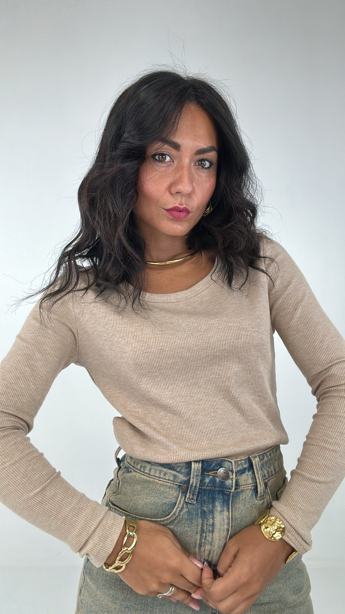 Maglia LUREX - BEIGE