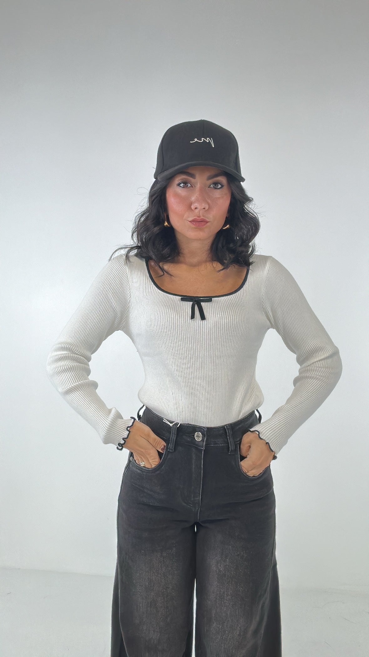 Pull FIOCCHETTO E MERLETTO - BIANCO