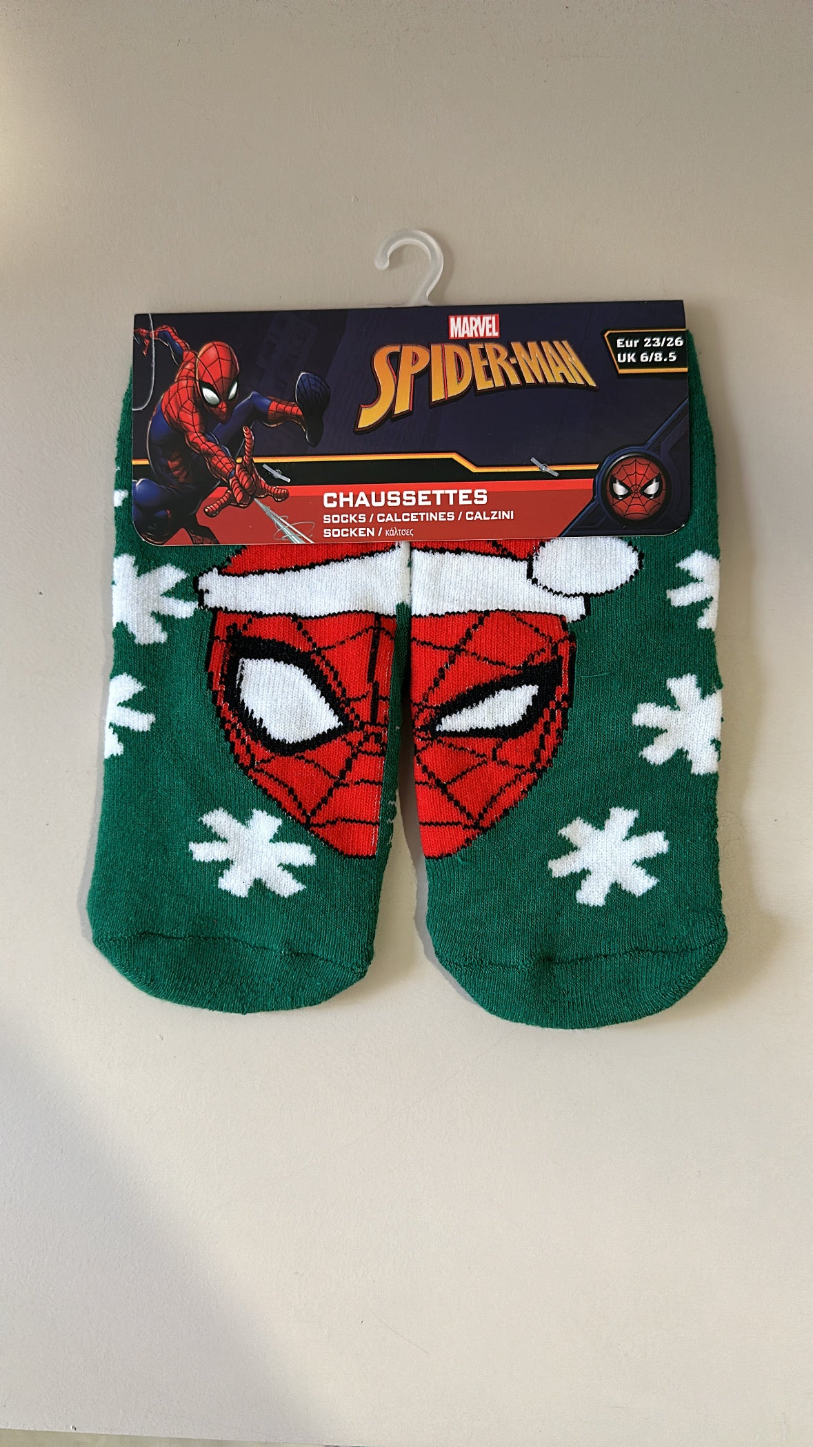 Calze NATALE SPIDER-MAN ANTISCIVOLO - VERDE