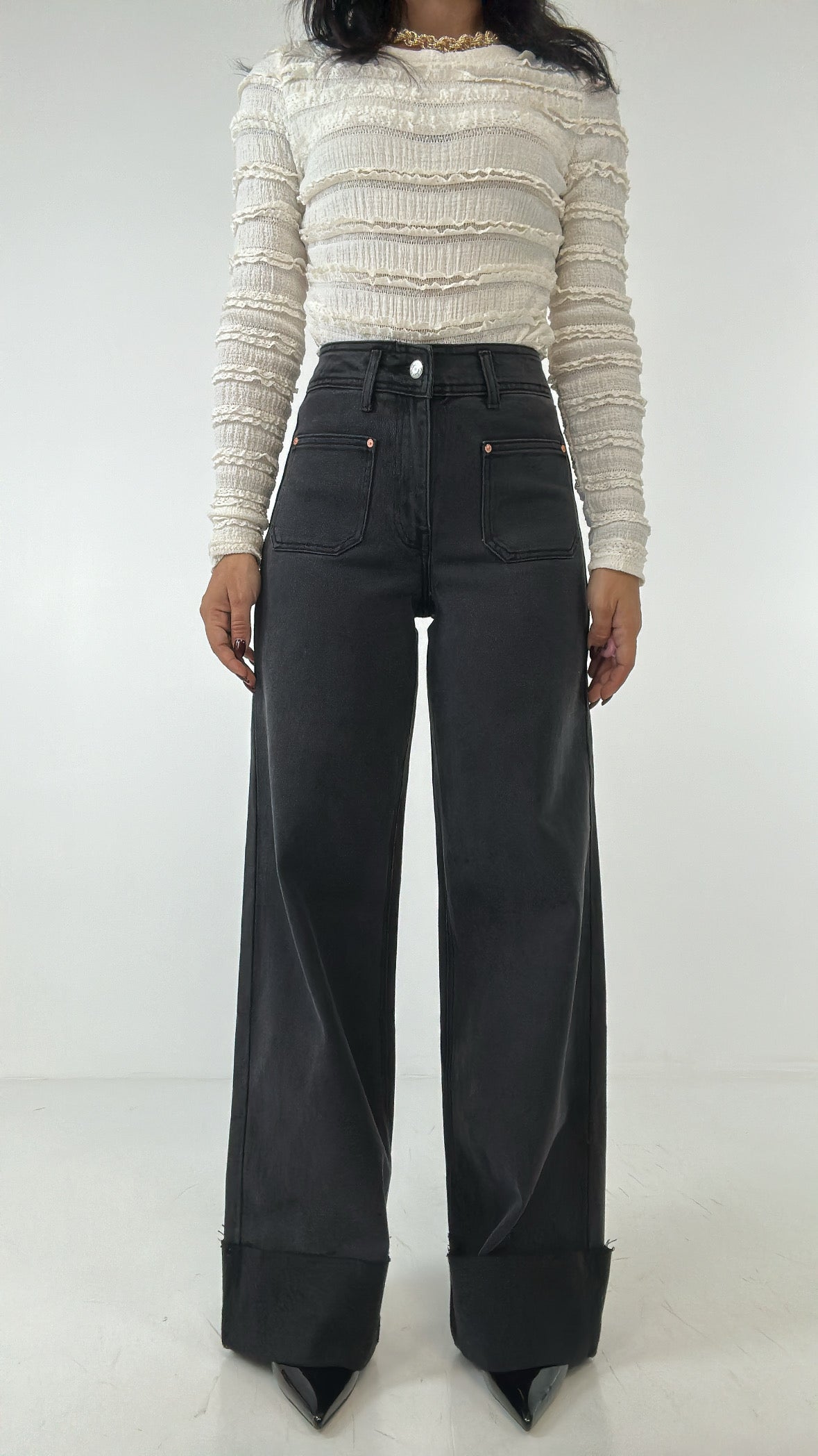 Jeans WIDE TASCHINO - NERO
