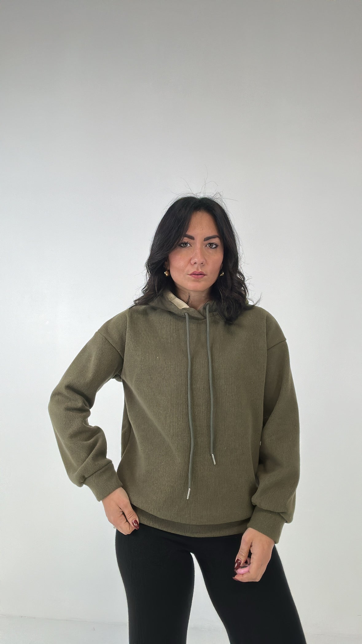 Felpa SUPER - VERDE MILITARE