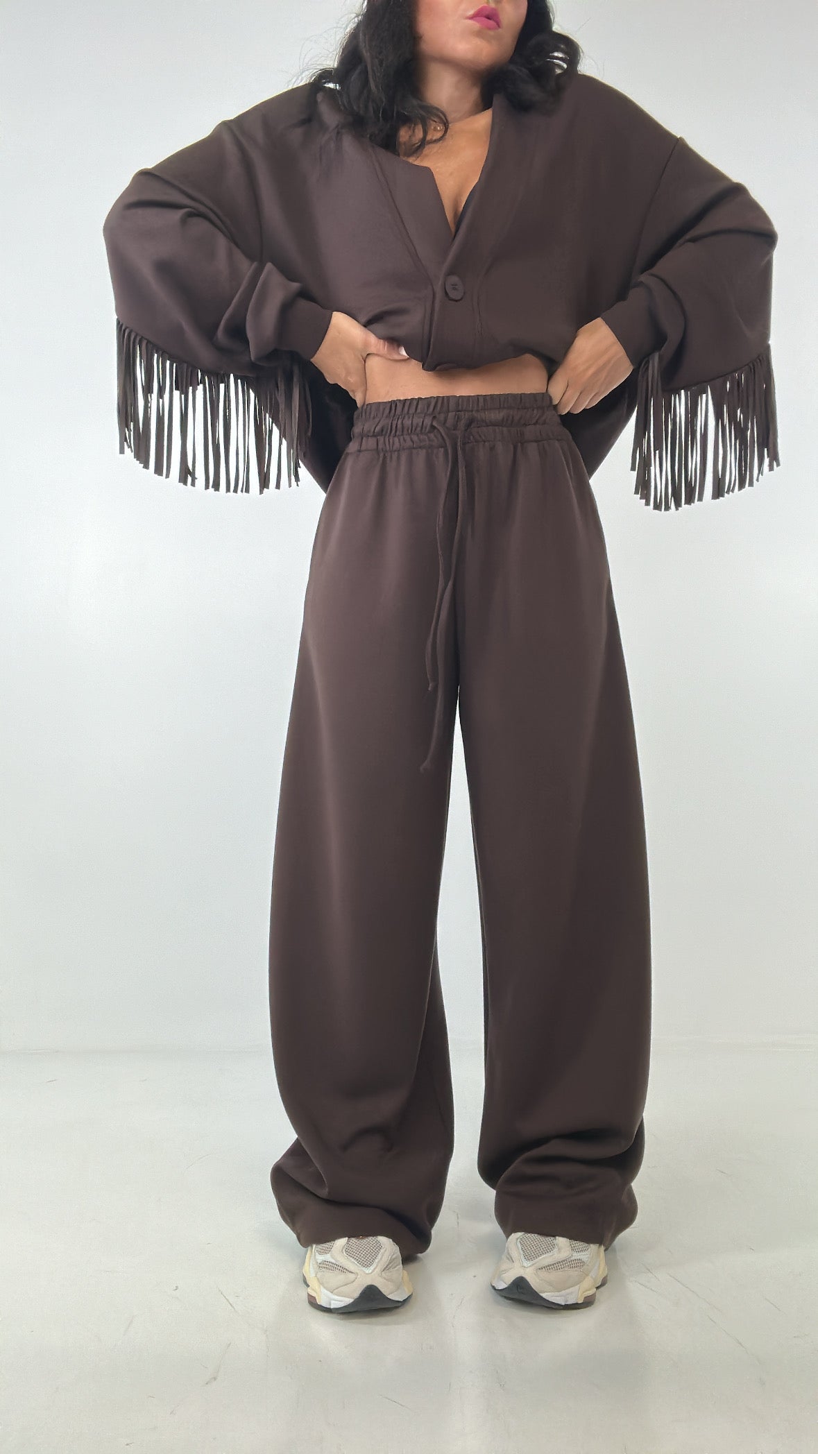 Pantalone LUMINA FELPA - MARRONE