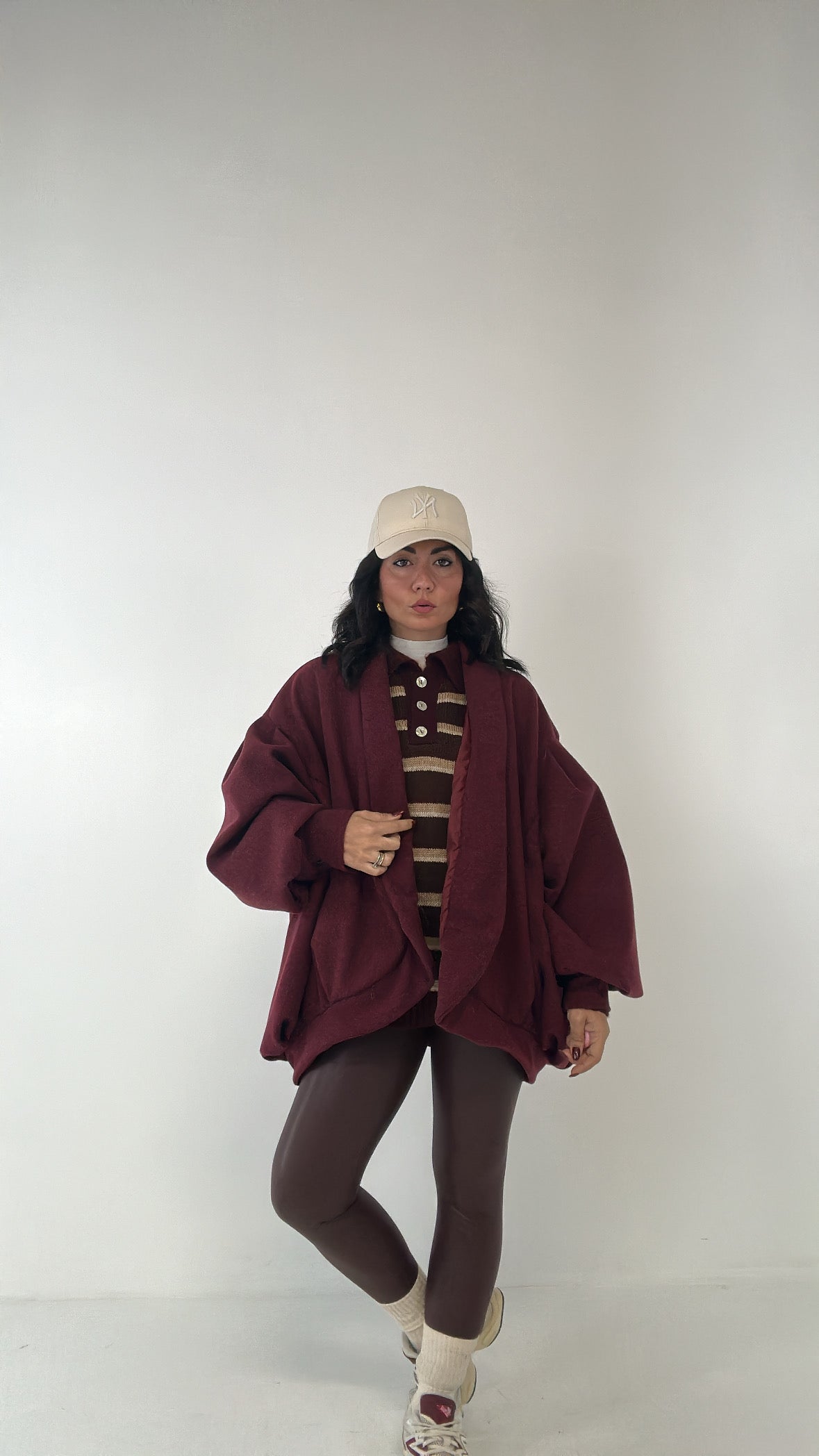 Cappotto OVER SCIALLATO - BORDEAUX