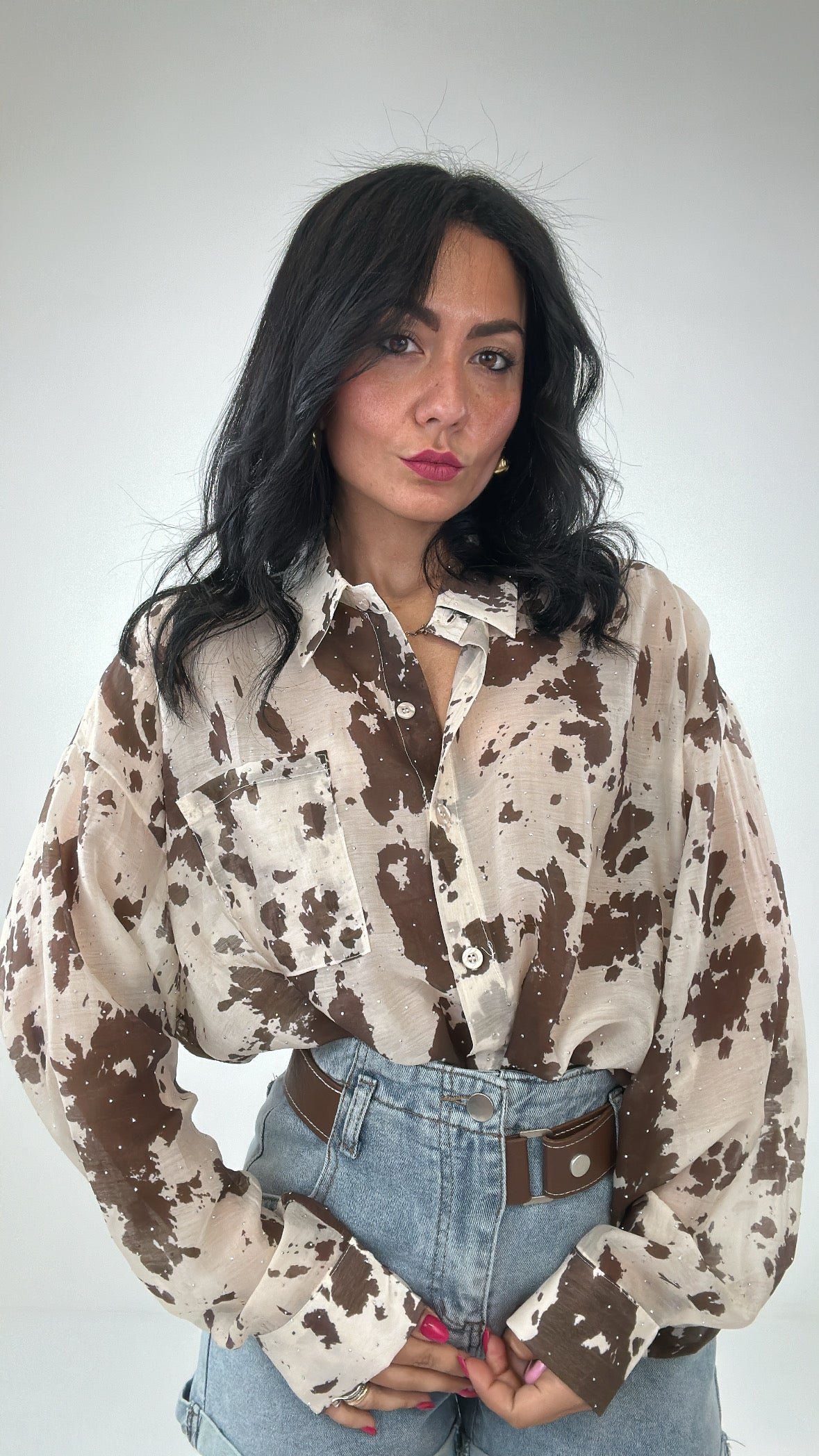 Camicia MUCCA BRILLANTINI - BIANCO