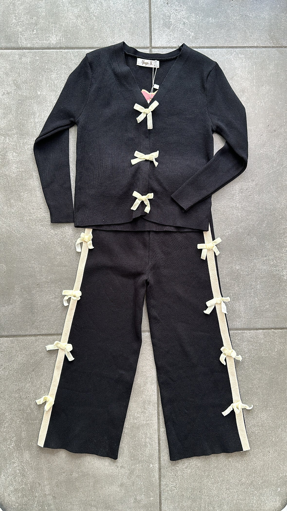 Coordinato IN MAGLIA FIOCCHETTI 4-14A - NERO