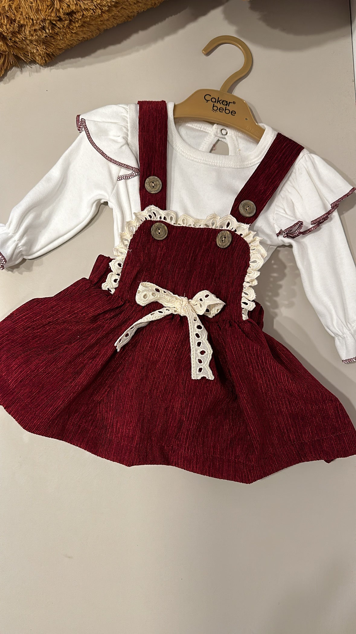 Vestitino IN VELLUTO 3-18M - BORDEAUX