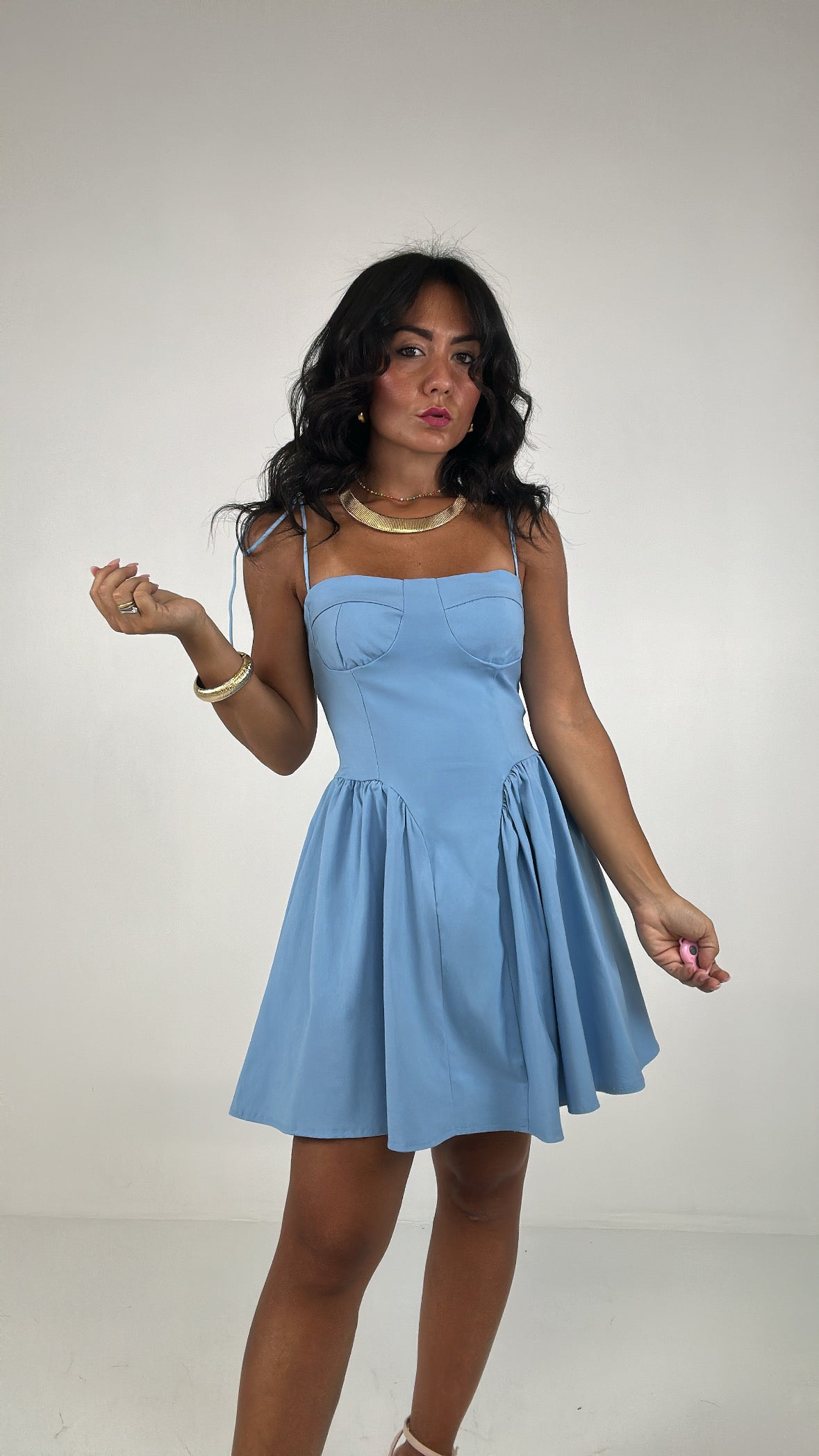 Vestito LACCETTO CORTO - CELESTE