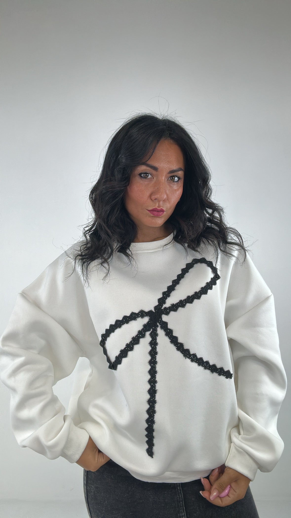 Felpa FIOCCO RICAMO - BIANCO