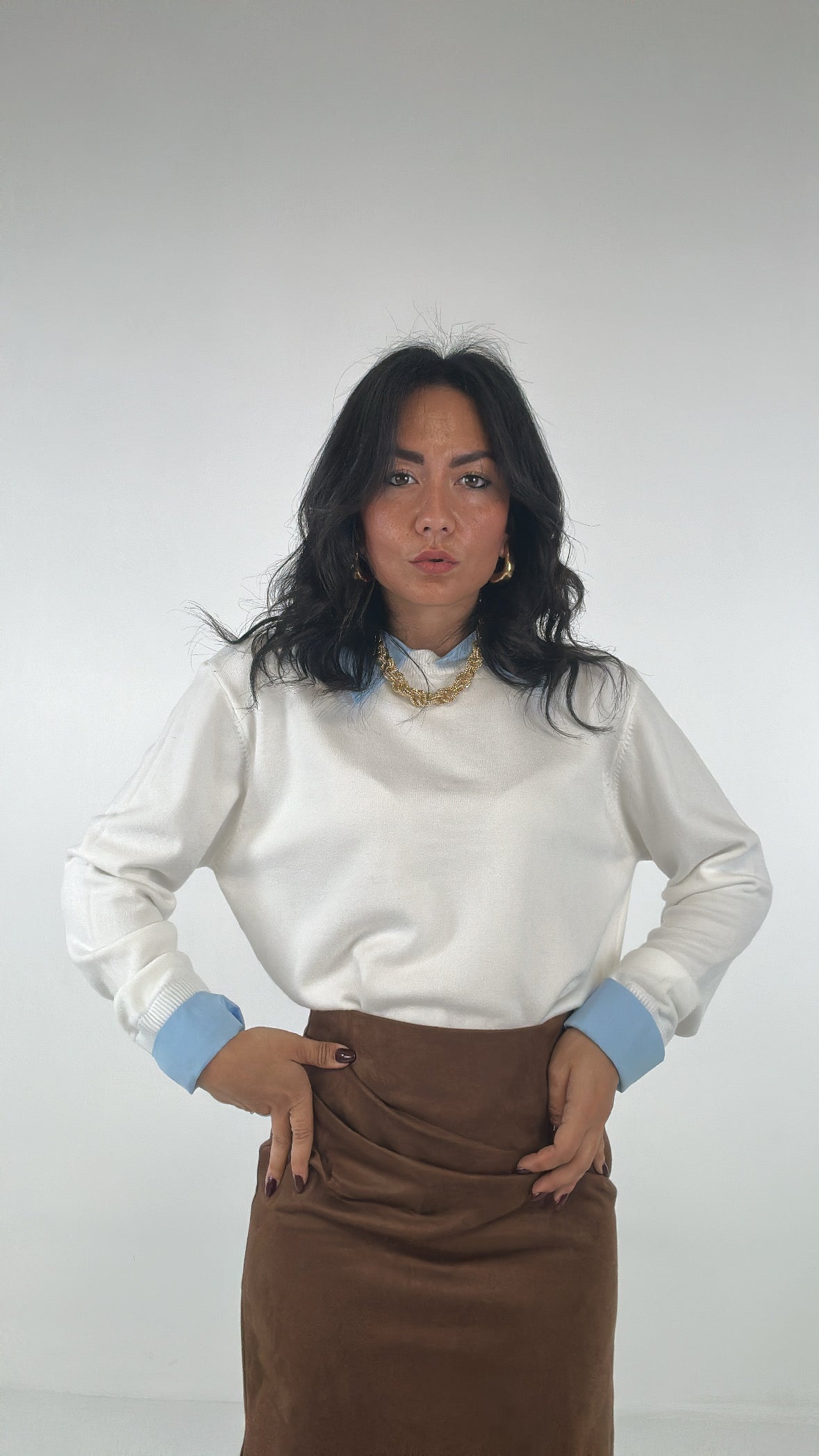 Pull CON COLLETTO - BIANCO