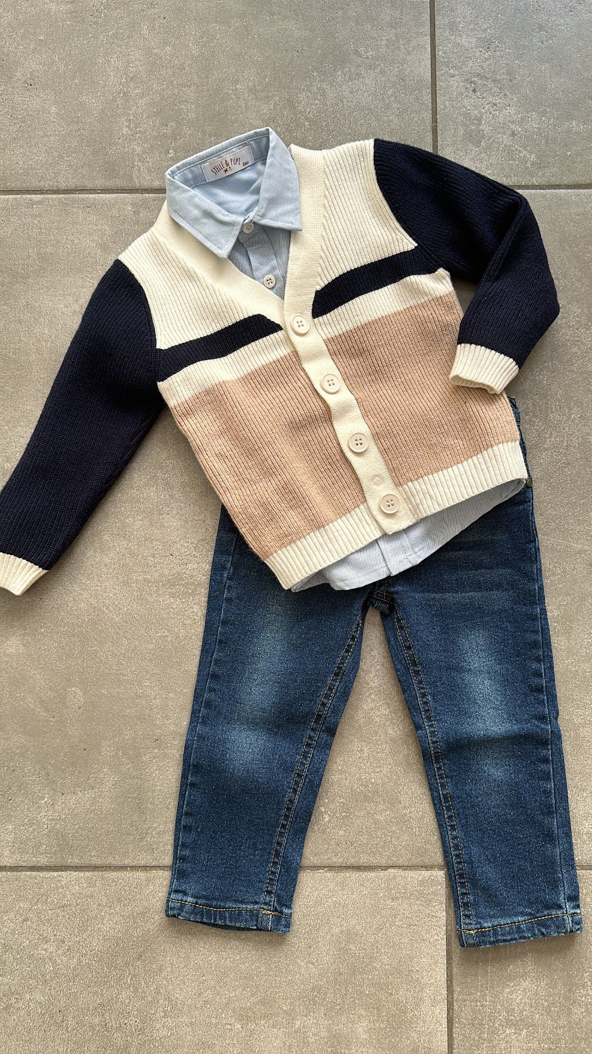 Completo CON CARDIGAN 12-36M - BLU
