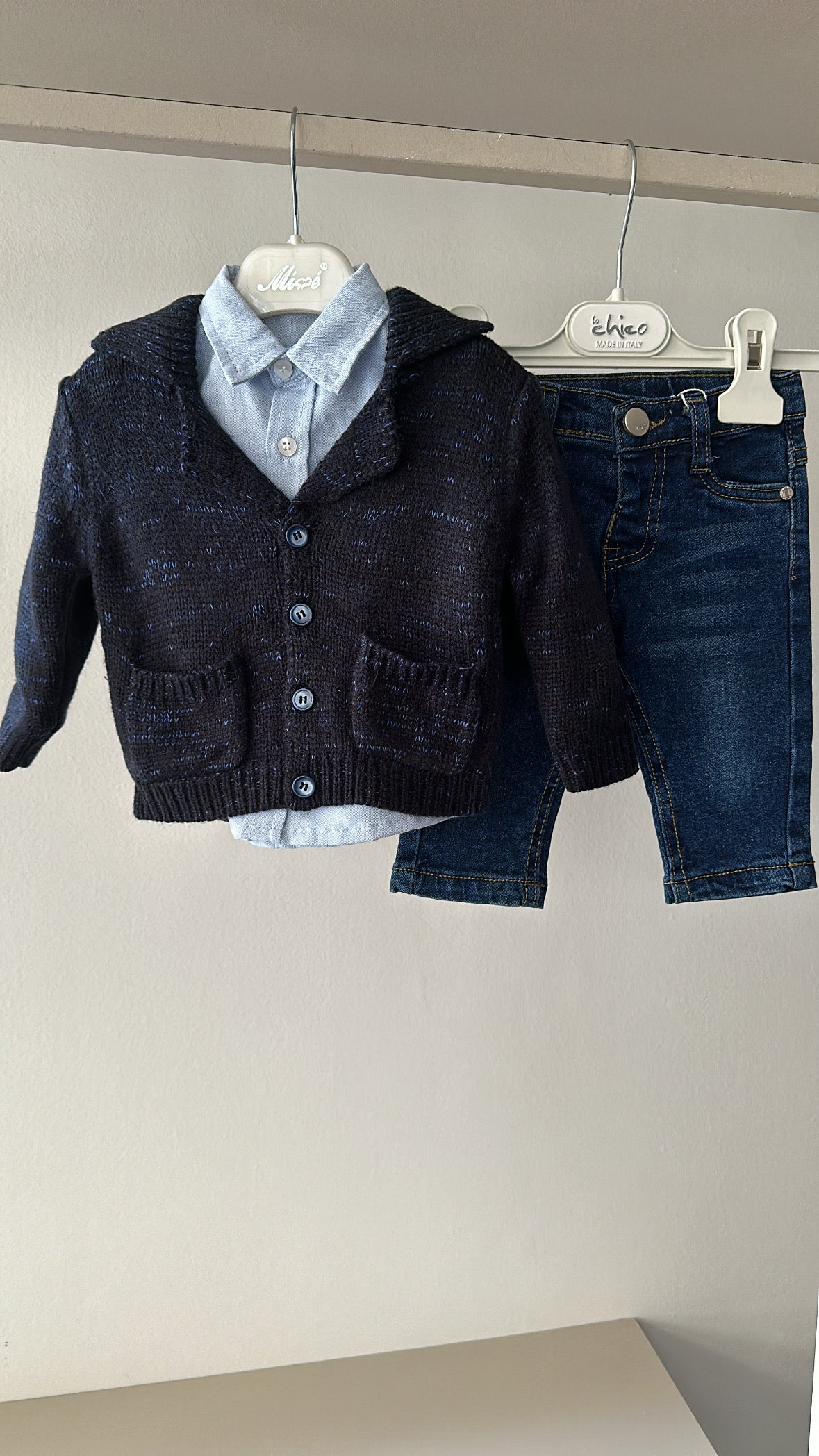 Completo CON CARDIGAN LAST 3-18M - BLU