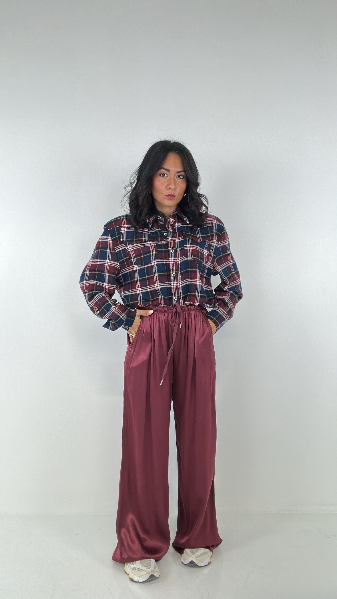 Pantalone SATIN - BORDEAUX
