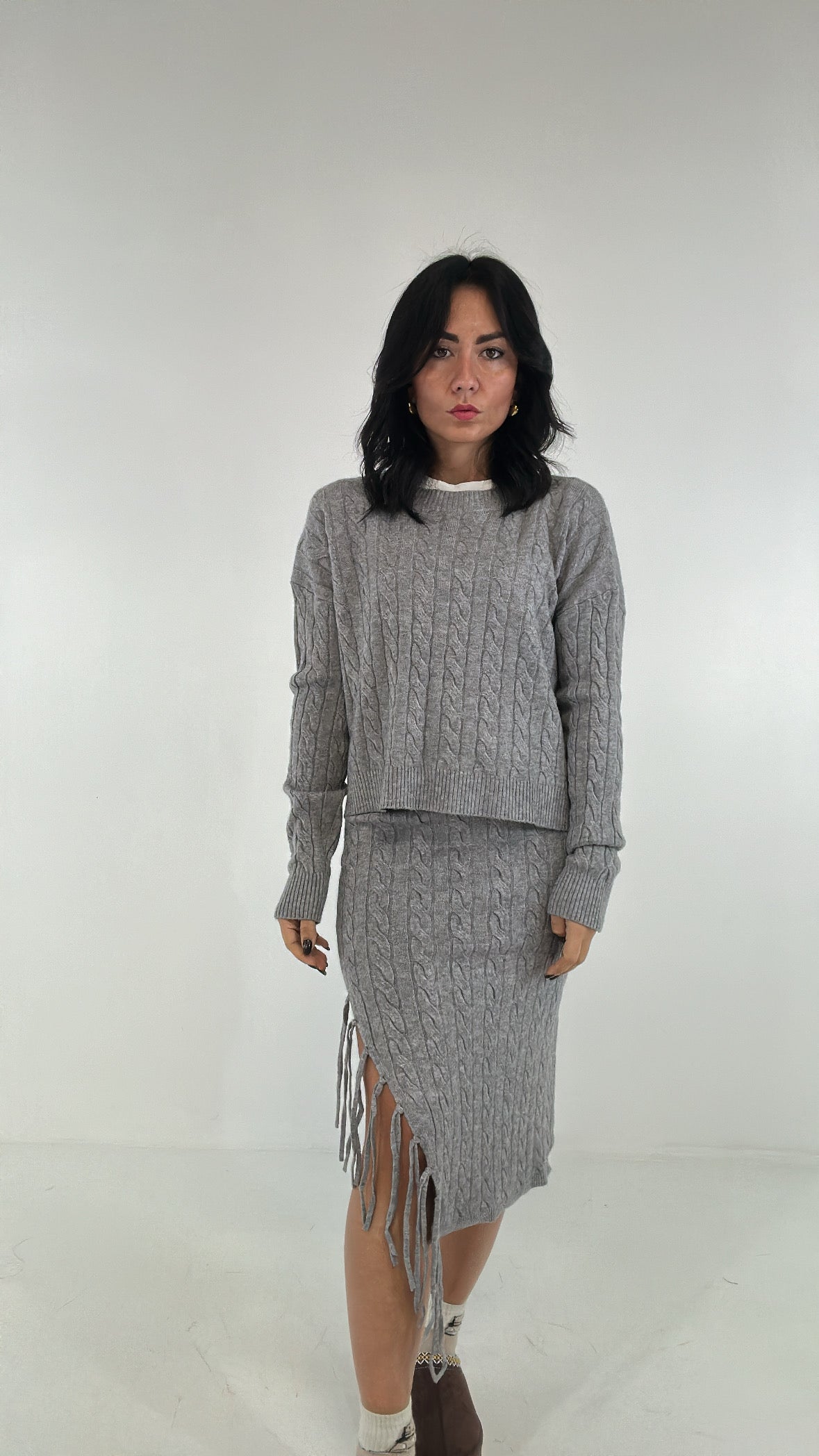 Completo TRECCE CON GONNA - GRIGIO