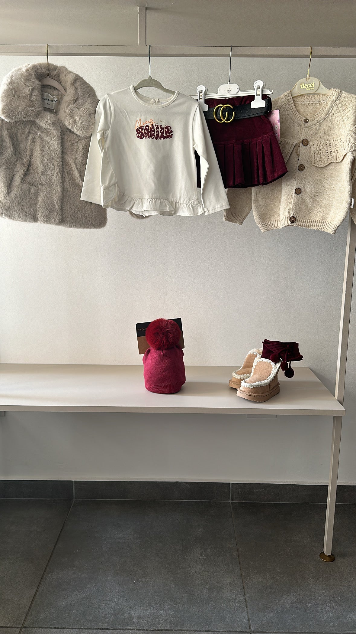 Minigonna VELLUTO PIEGHE 12-36M - BORDEAUX