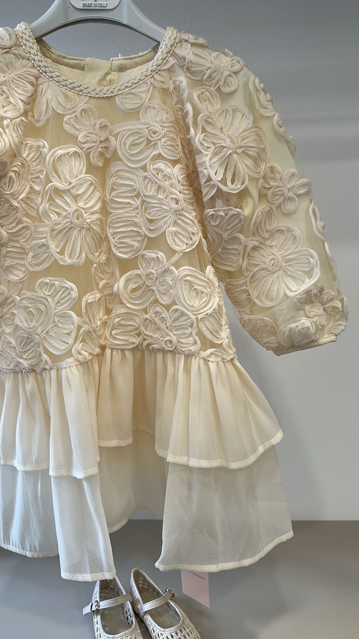 Vestito FIOR DI RICAMO 3-10A - PANNA