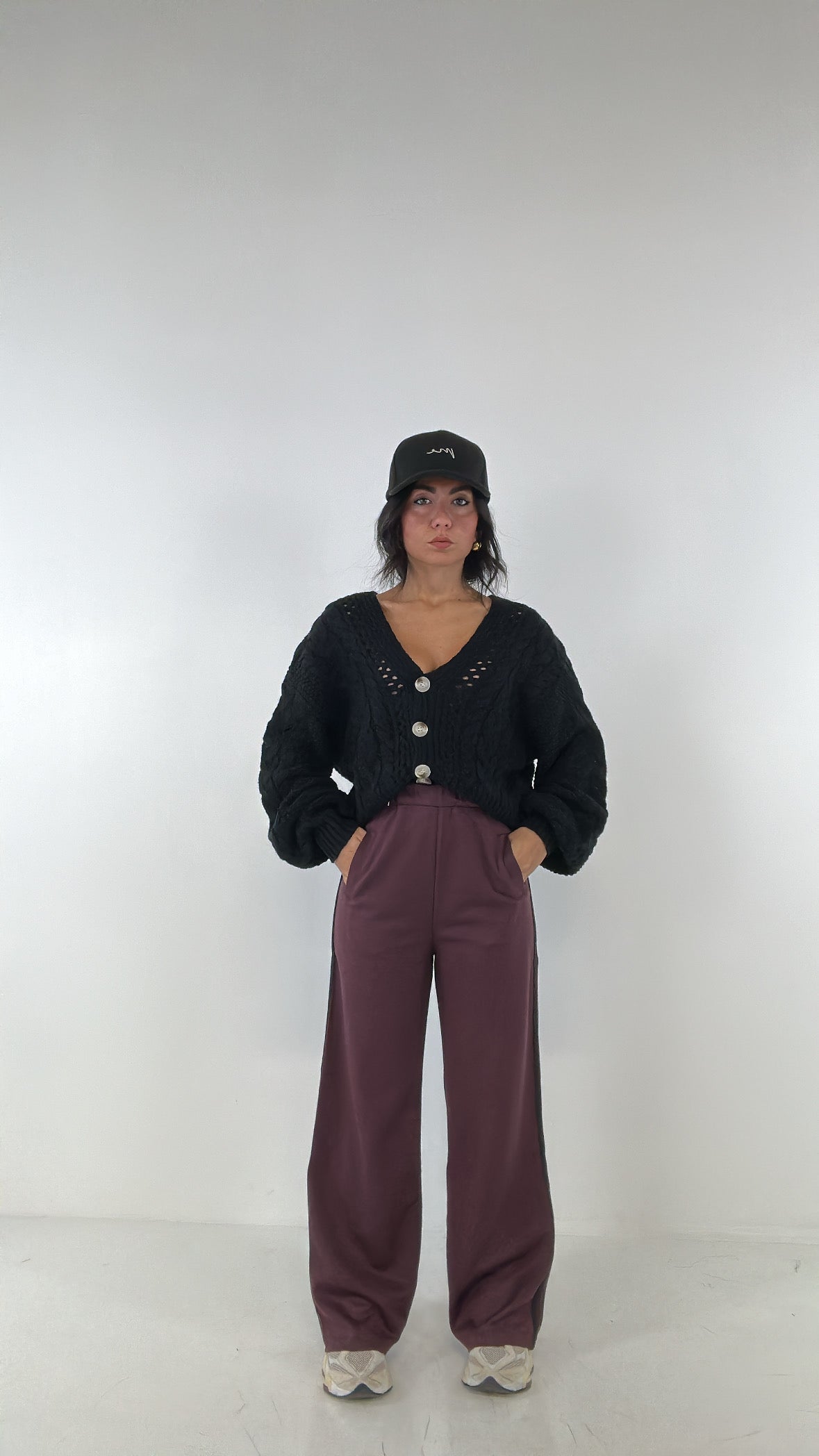Pantalone TUTA CON RIGA VELLUTO - BORDEAUX