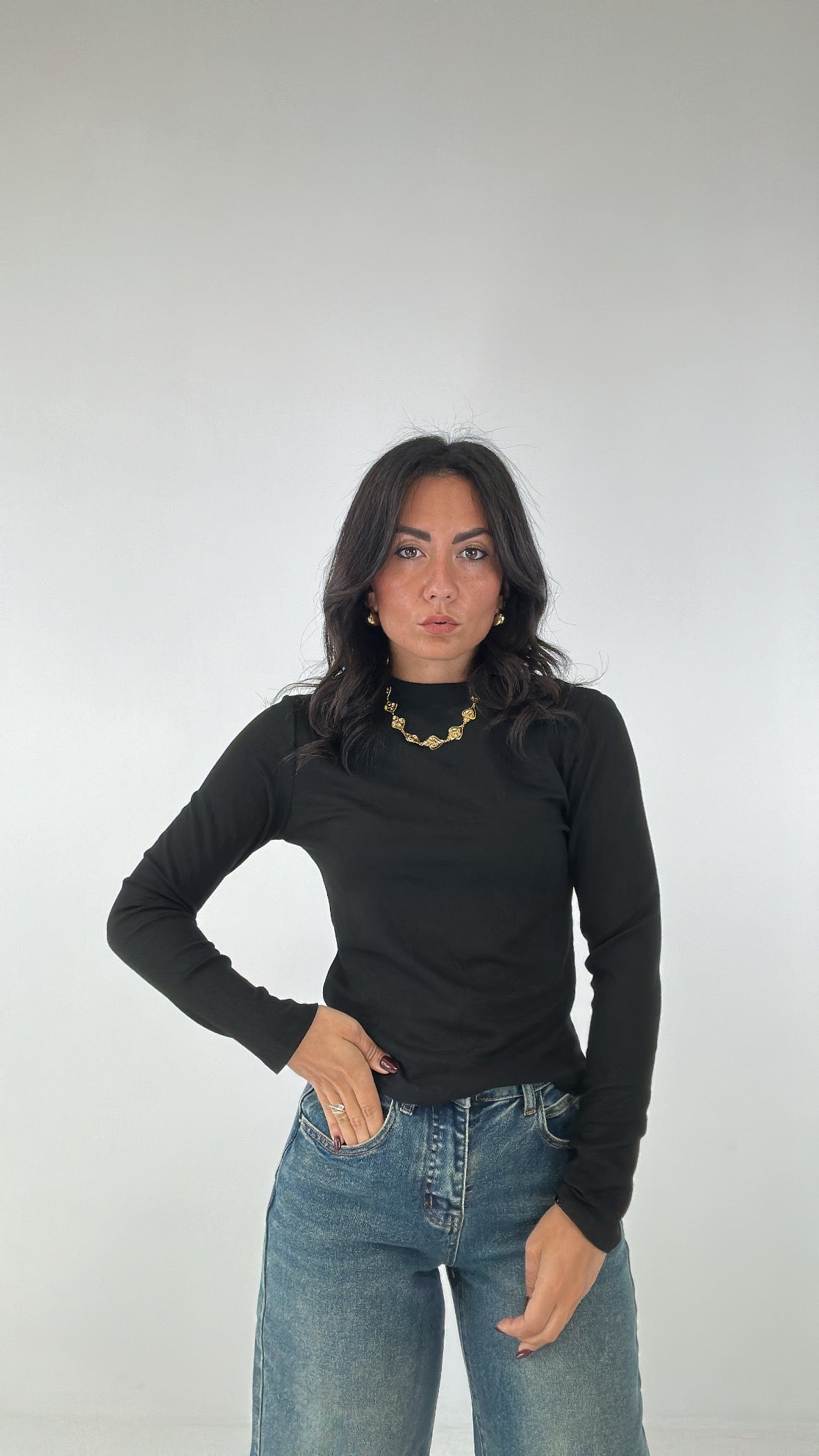 Maglia BASIC MANICA LUNGA - NERO