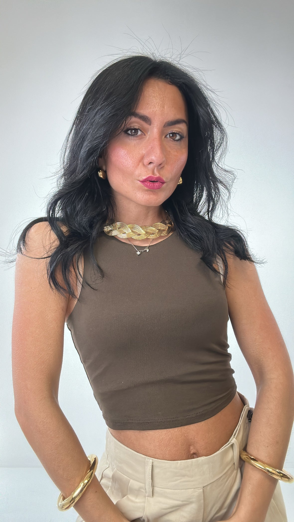 Top BASIC - MARRONE