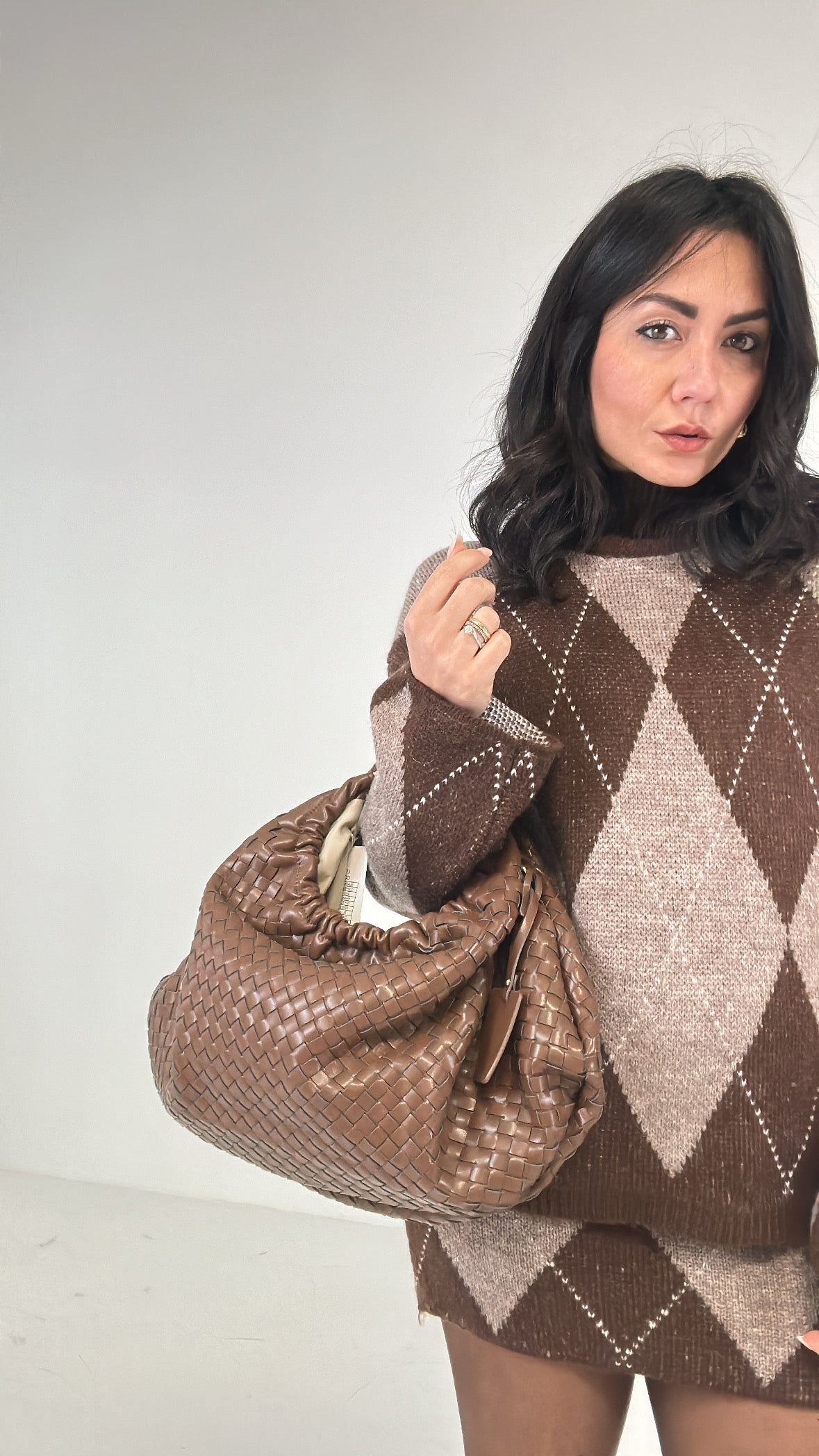 Borsa DOPPIA INTRECCIO - MARRONE