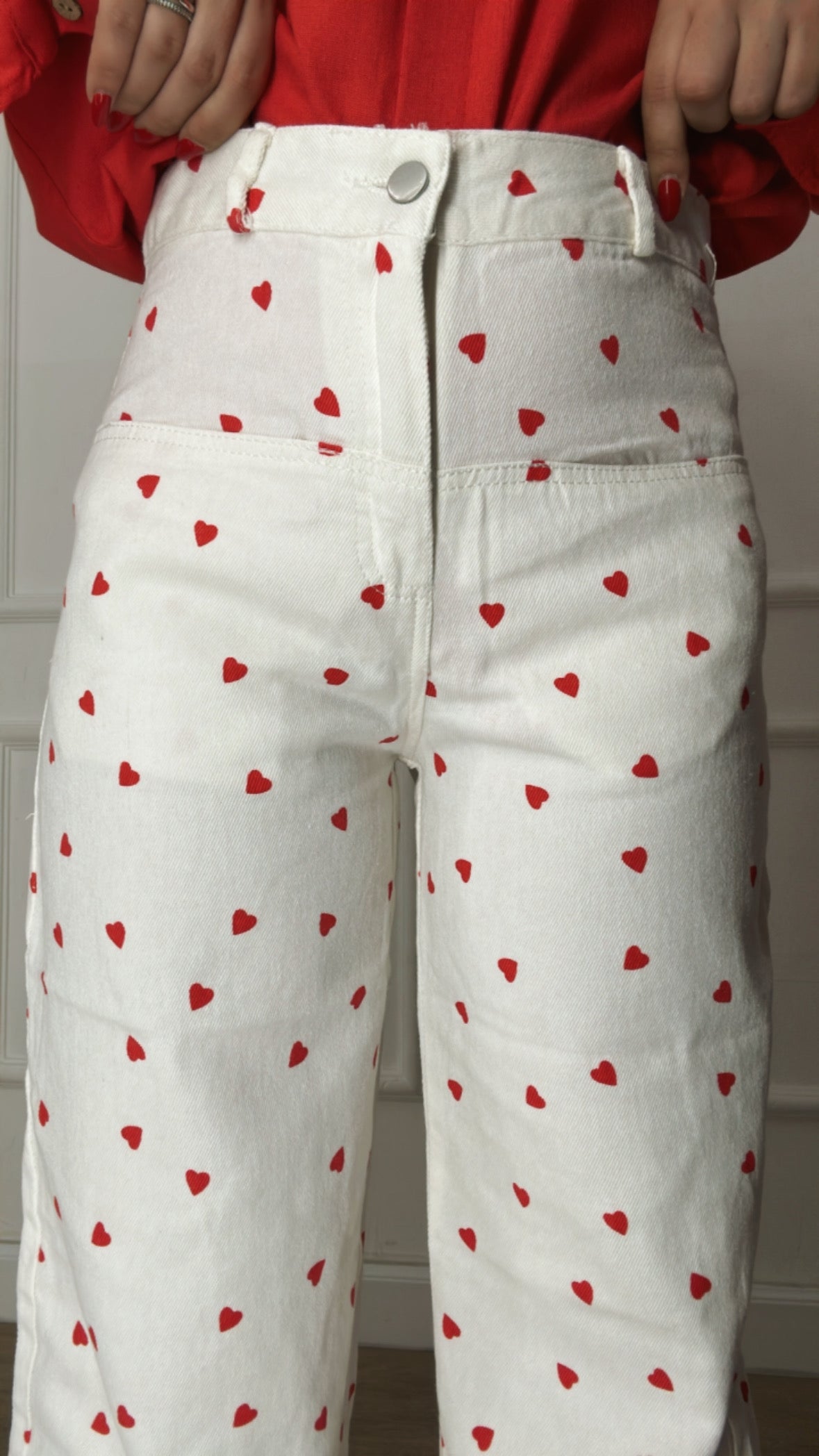 Jeans HEARTS - WHITE