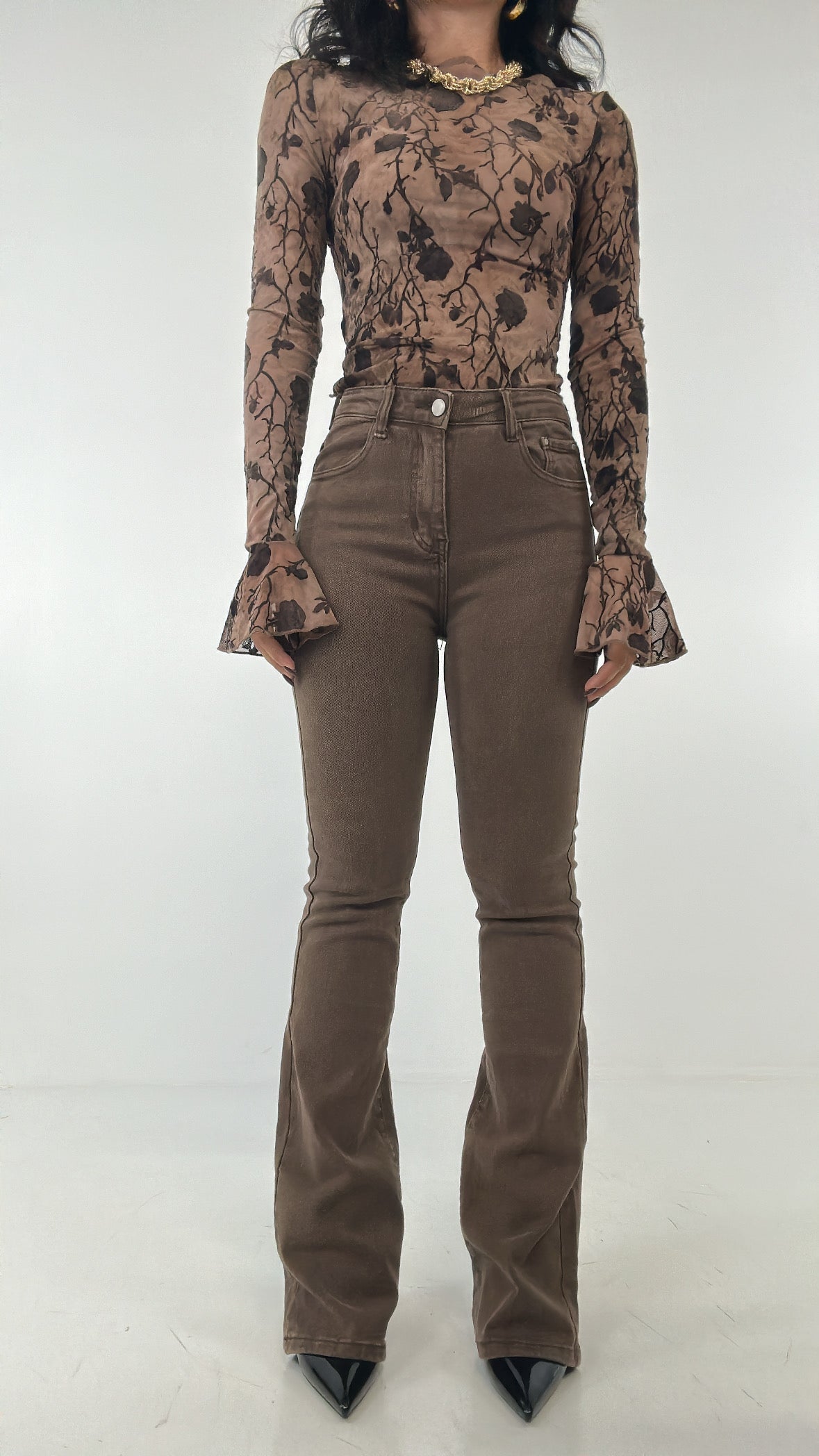 Jeans ZAMPA COLOR - MARRONE