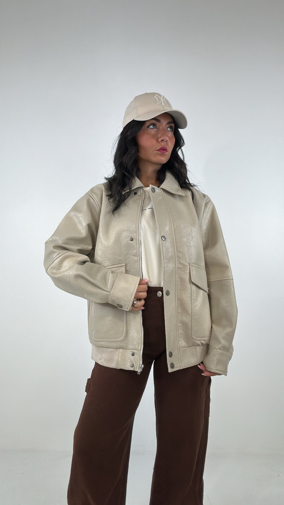 Bomber LUMINA ECOPELLE - BEIGE