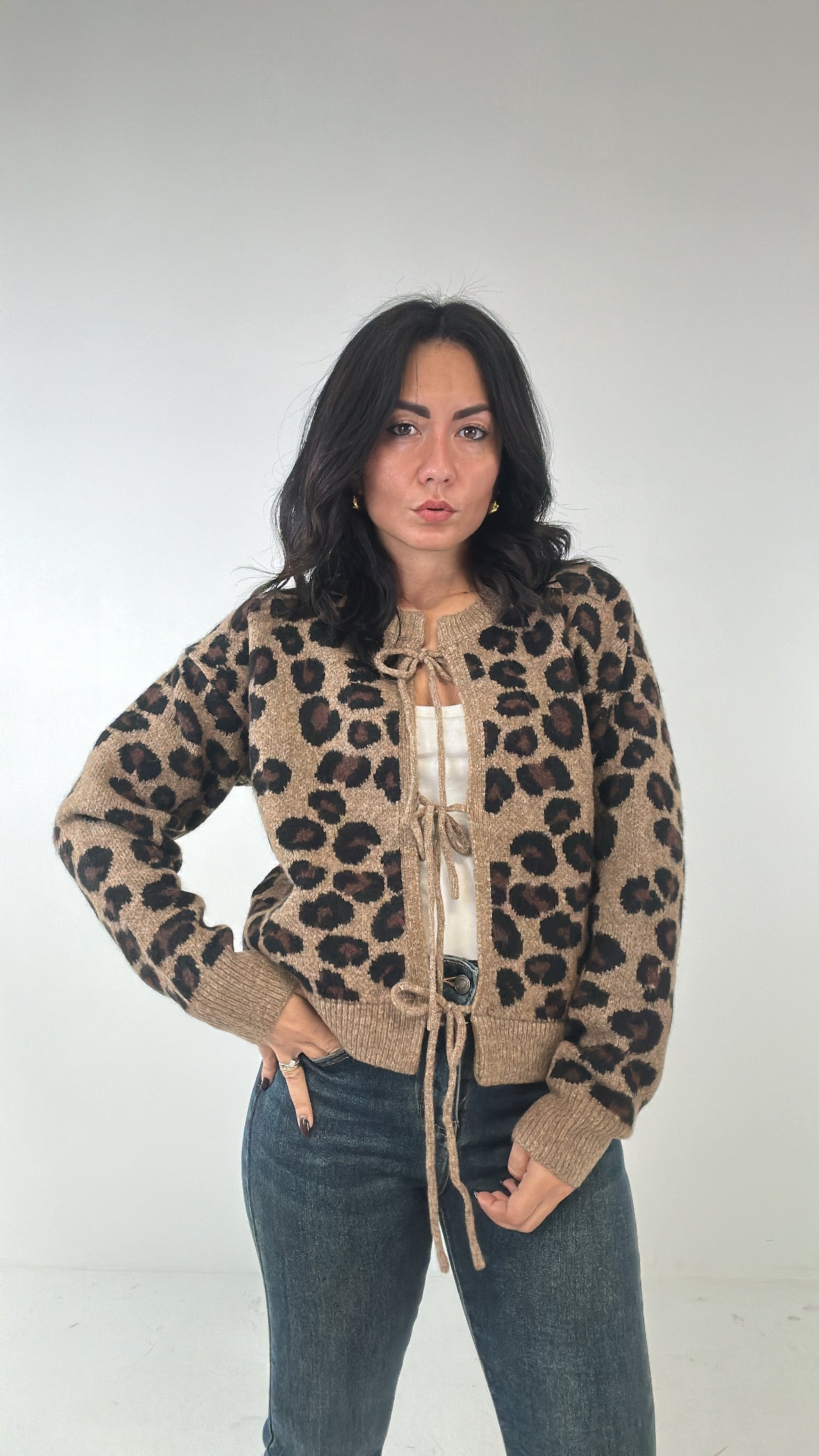 Cardigan LACCETTO MACULATO - BEIGE