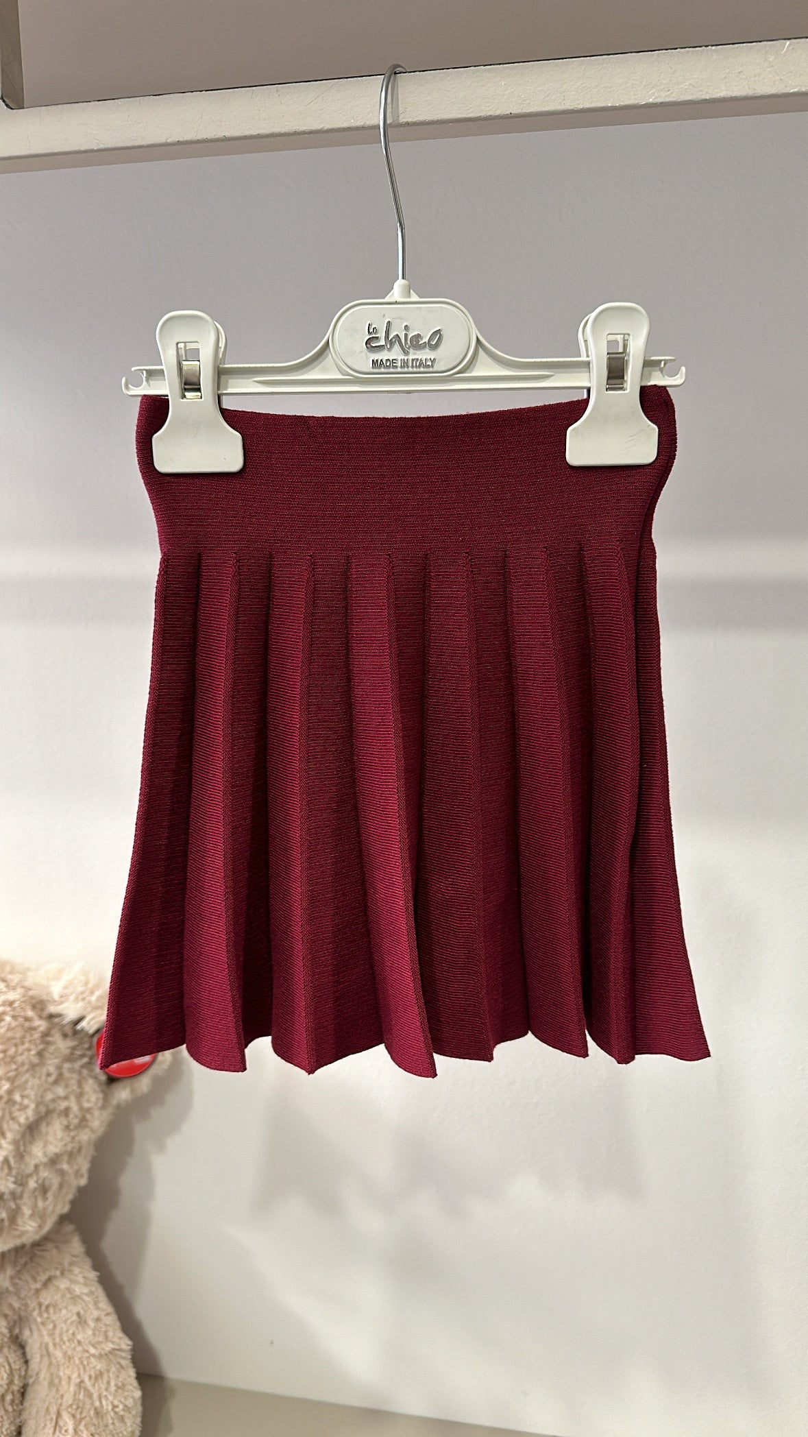 Gonna PLISSE IN MAGLIA 4-14A - BORDEAUX