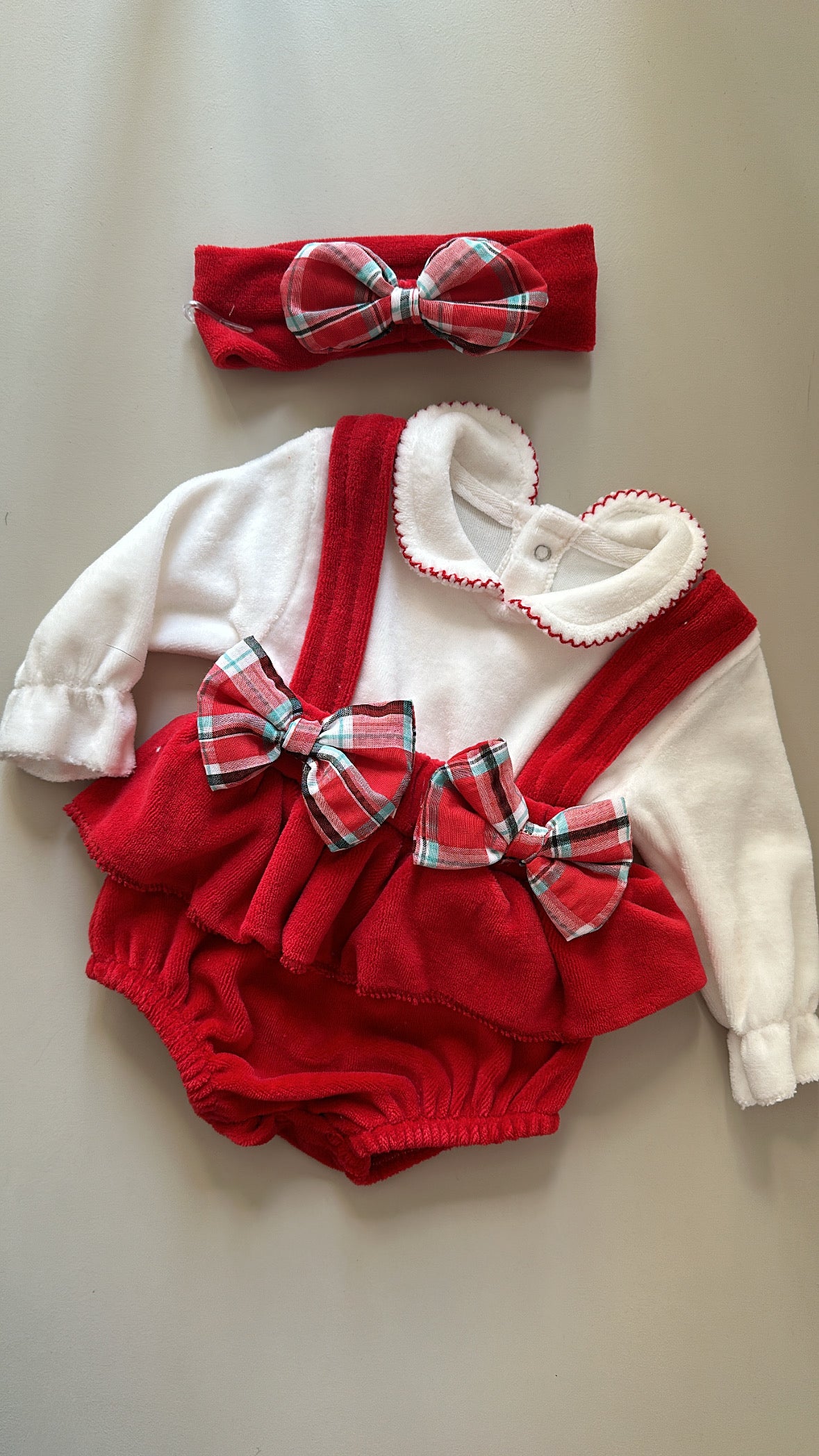 Pagliaccetto FIOCCHI SCOZZ 0-12M - ROSSO