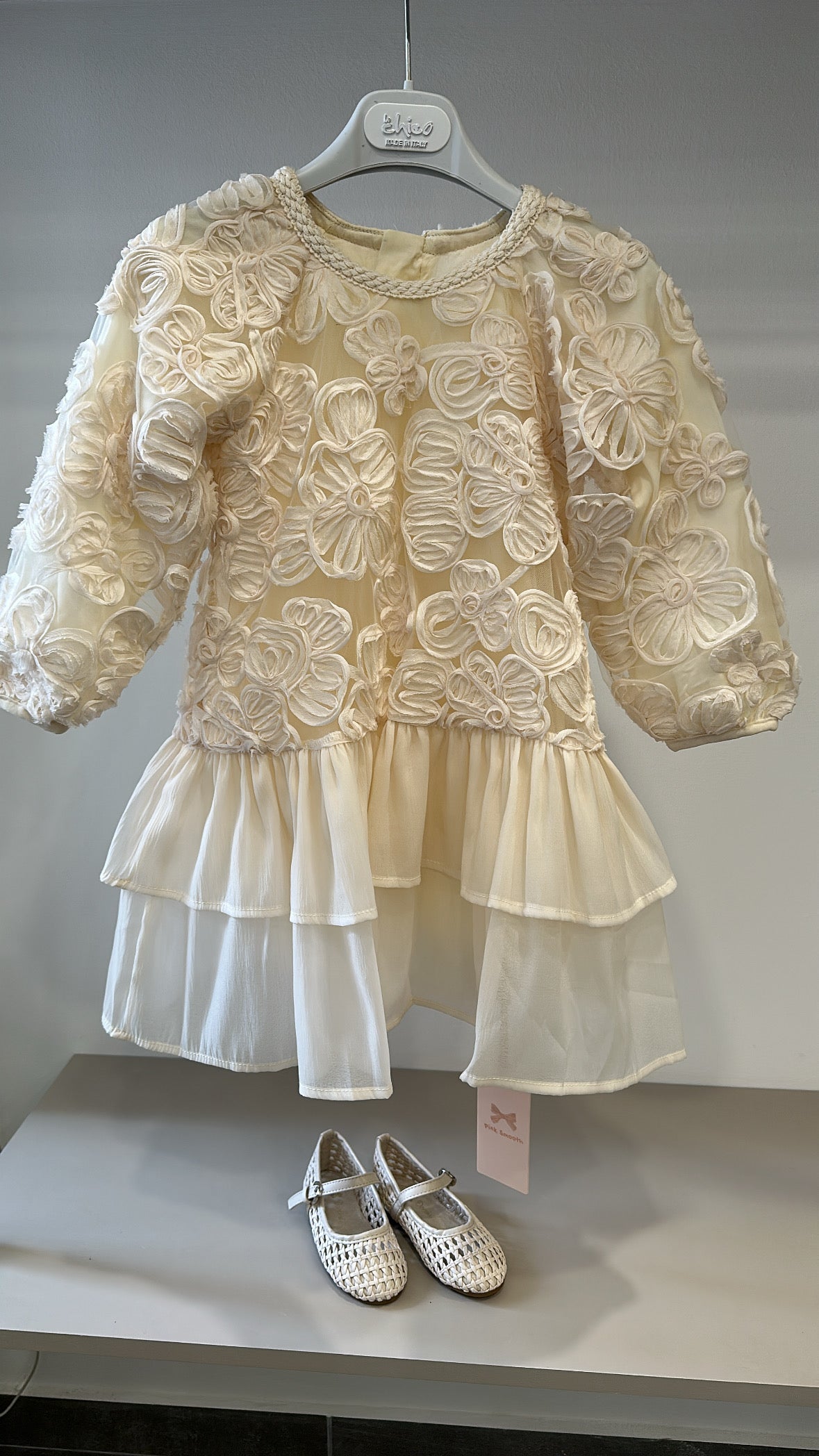 Vestito FIOR DI RICAMO 3-10A - PANNA