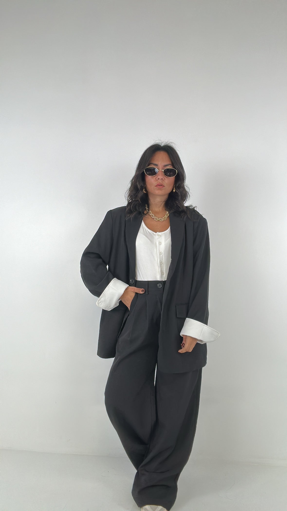 Tailleur PIEGA BIANCA - NERO