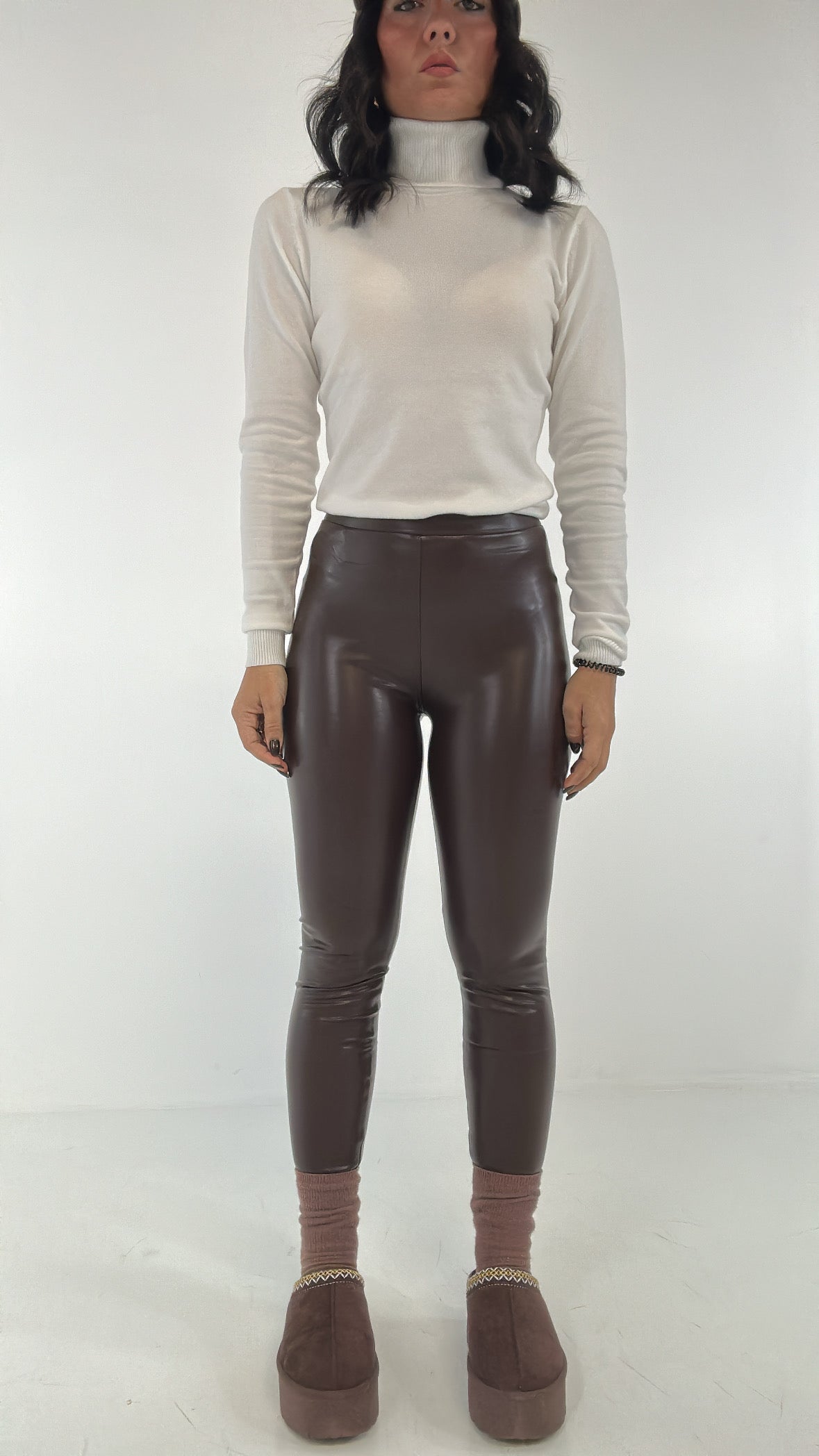 Leggins ECOPELLE - MARRONE