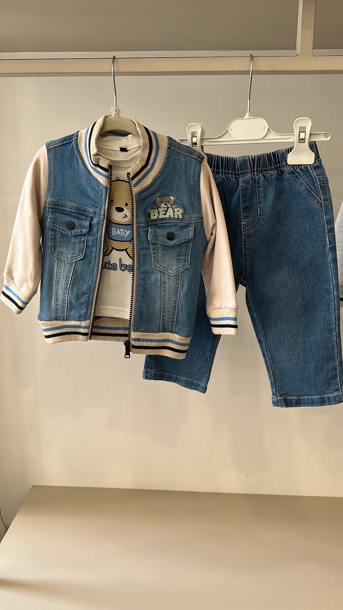 Completo IN JEANS BEAR-3-18M - BEIGE