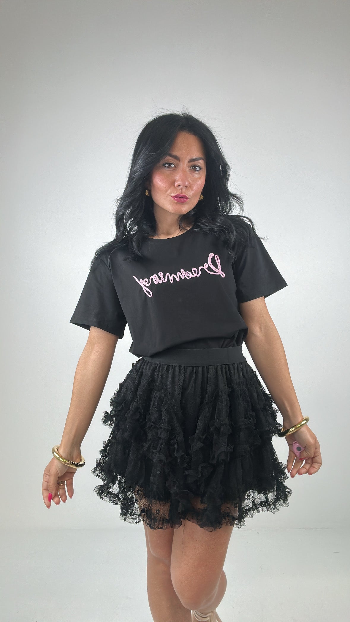 Gonna TULLE PIZZZO - NERO
