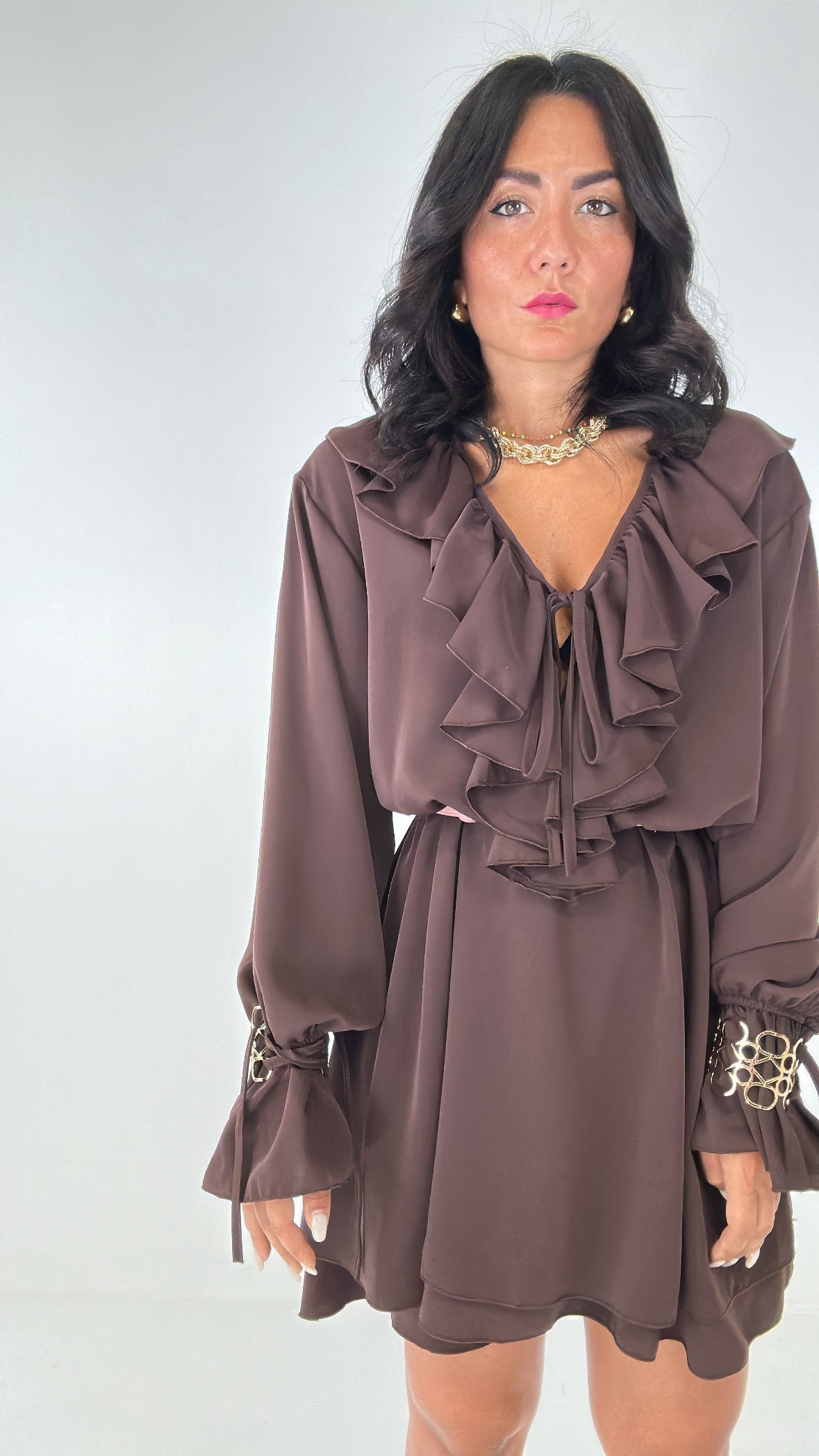 Abitino CON BRACCIALE - MARRONE